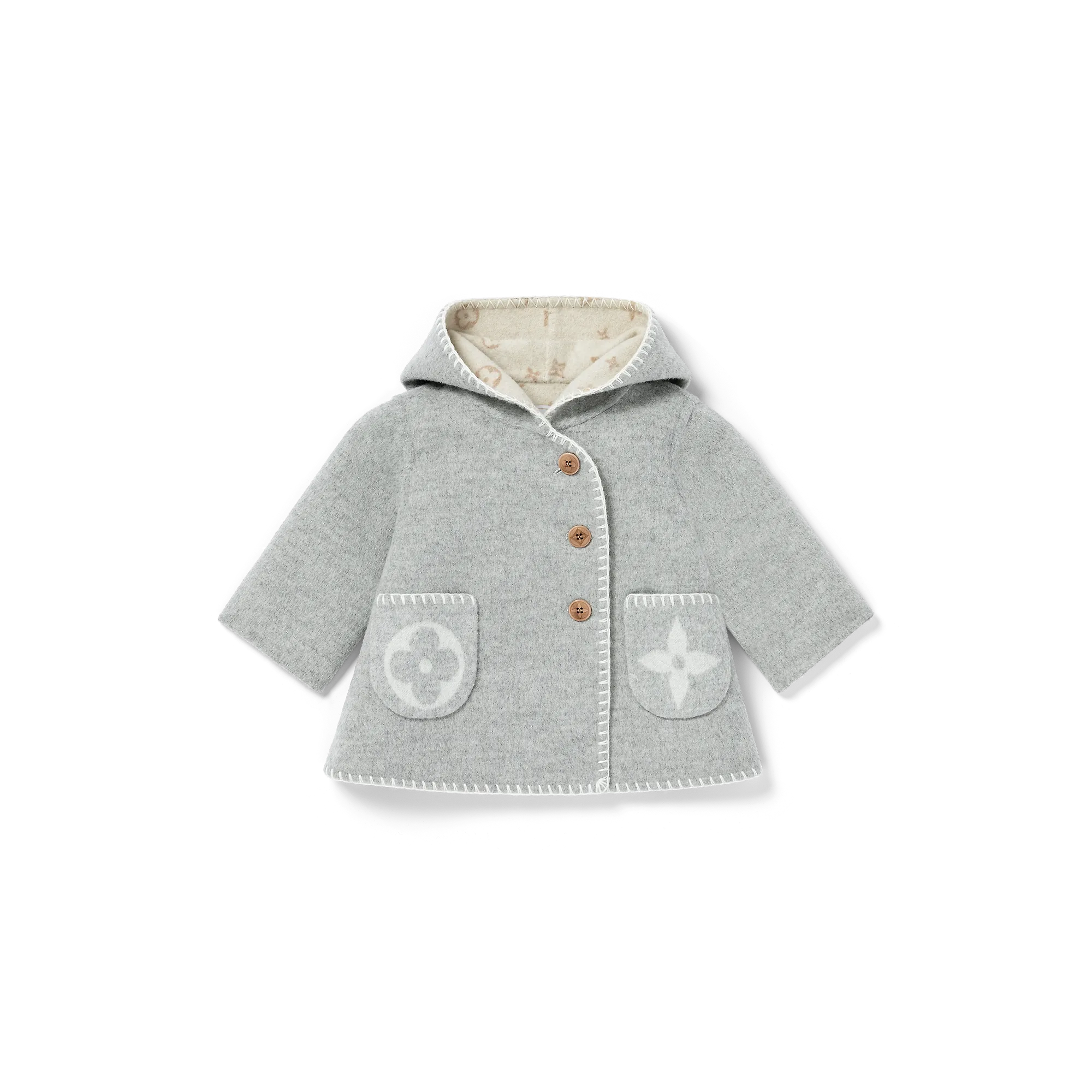 Louis Vuitton 2 Pockets Coat S00 - New - For Baby GI010D Grey Louis Vuitton 2 Pockets Coat S00 - New - For Baby GI010D Grey