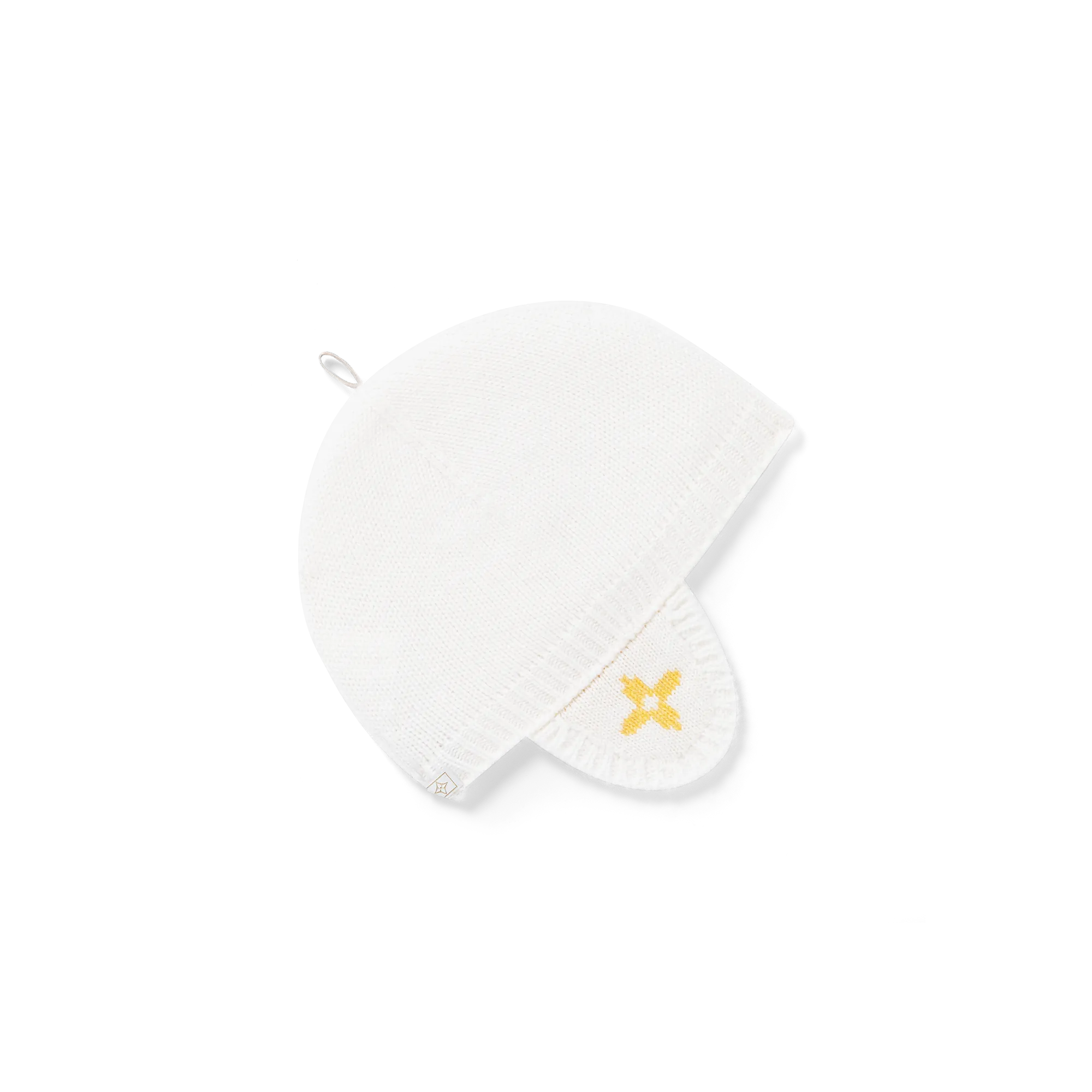 Louis Vuitton 2 Flowers Beanie S00 - New - For Baby GI027D White Yellow
