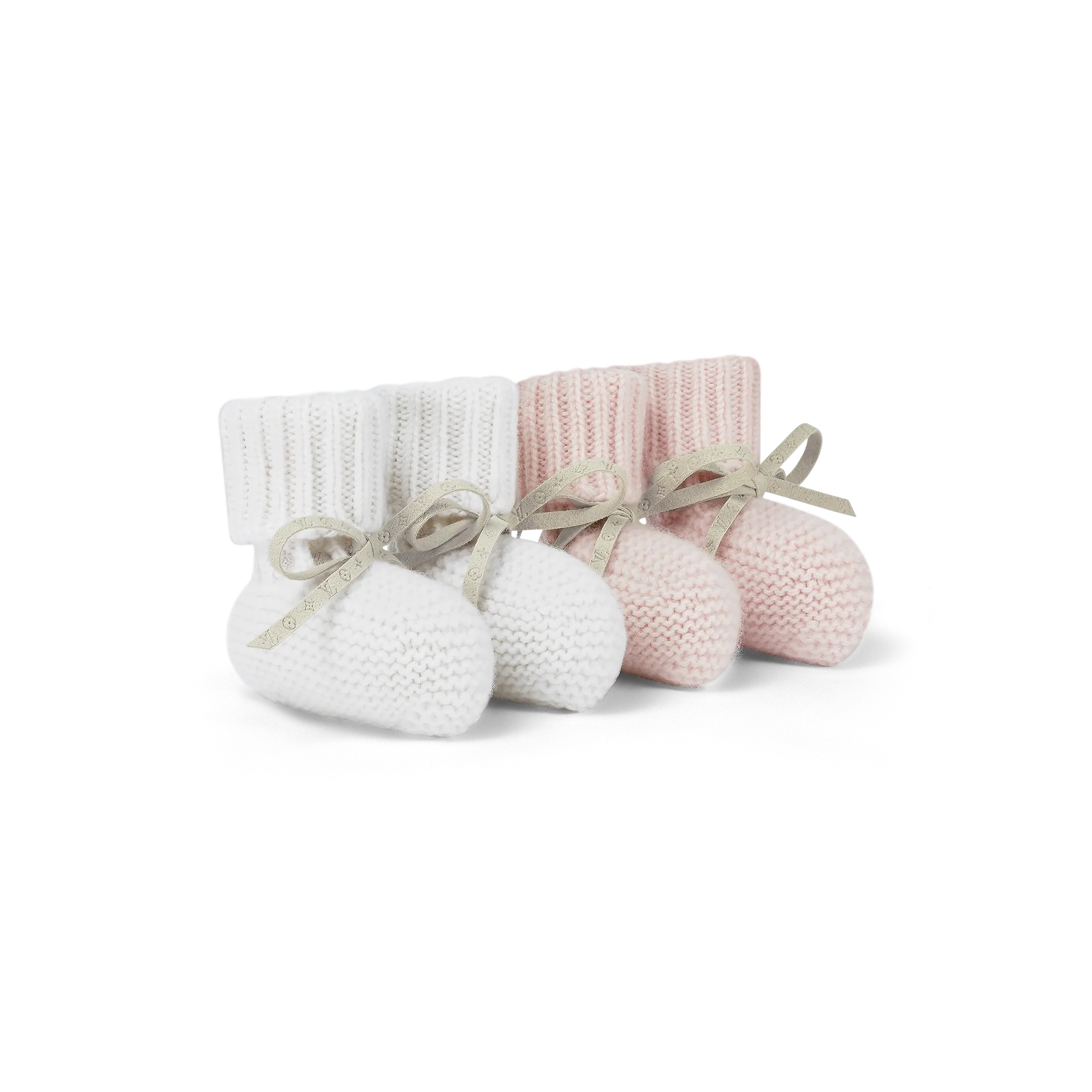 Louis Vuitton 2 Knitted Shoes Set S00 - New - For Baby GI030D Pétale White