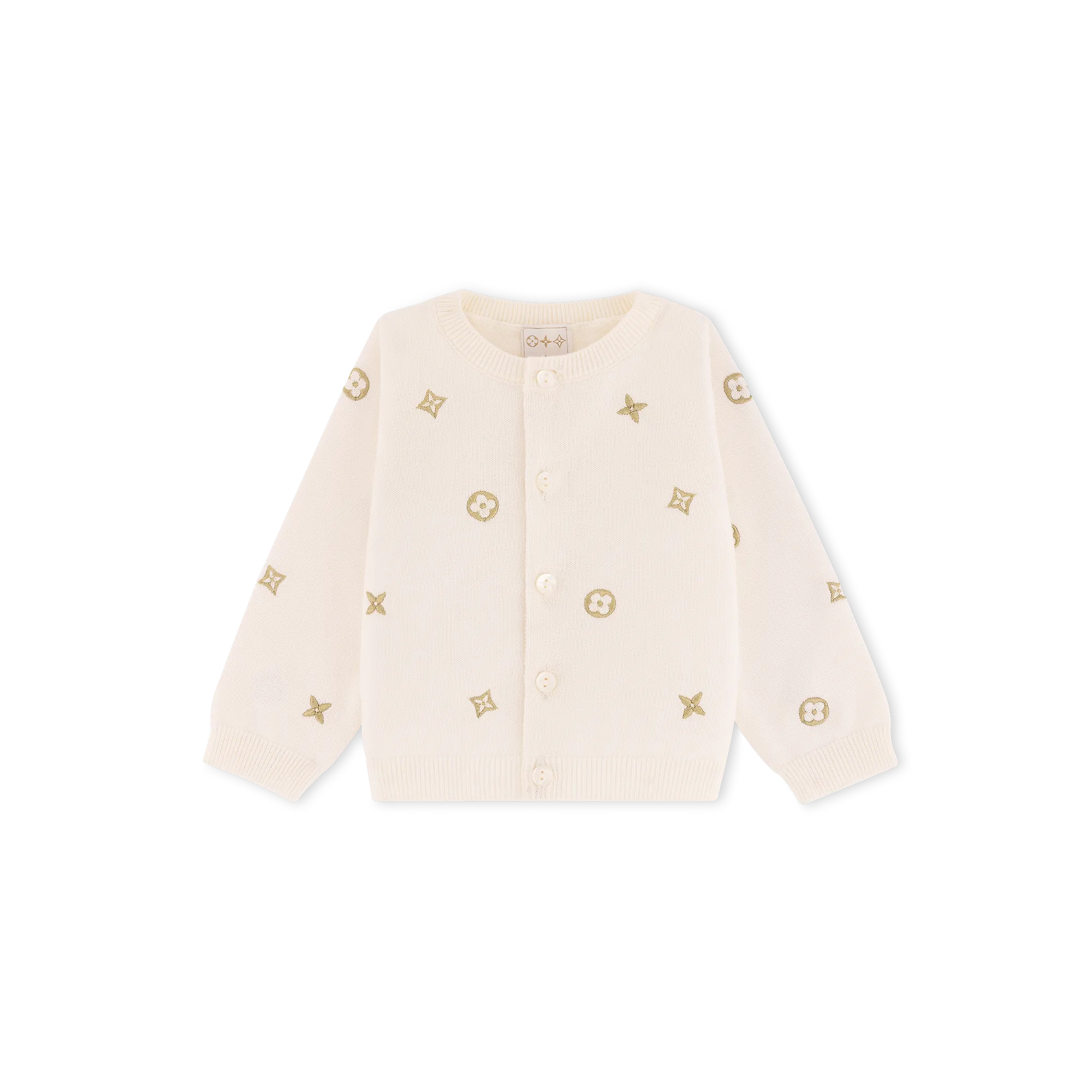 Louis Vuitton Meli-Melo Gold Embroidered Cardigan S00 - New - For Baby GI068D