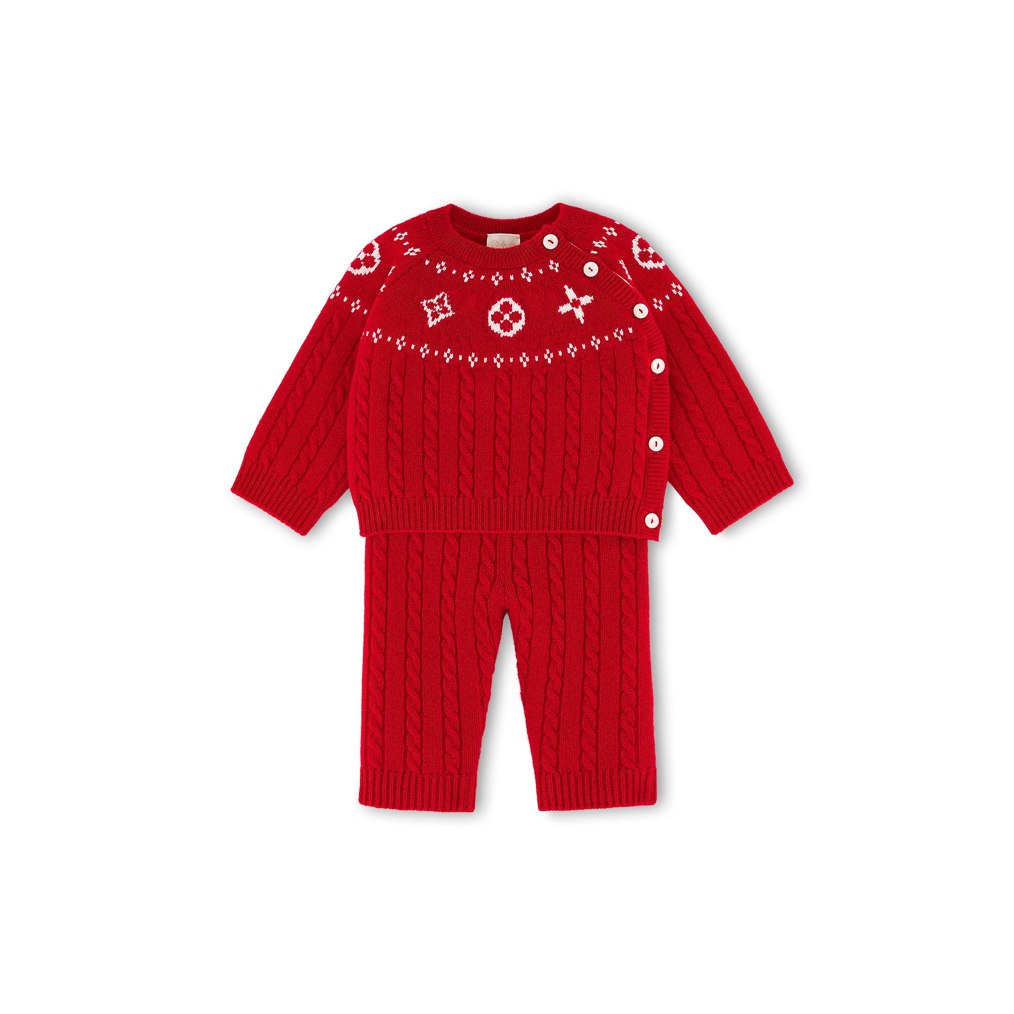Louis Vuitton Jacquard Knitted Set S00 - New - For Baby GI072C Red White