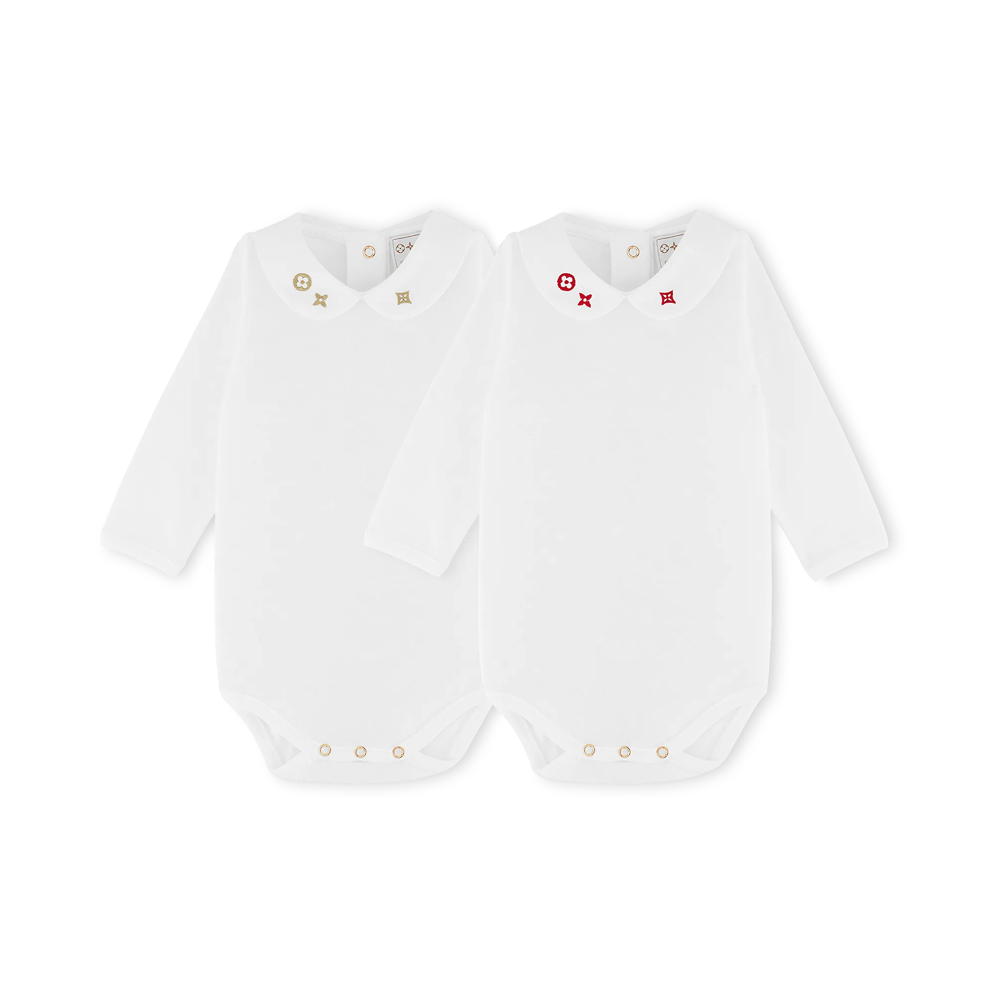 Louis Vuitton Round Collar Bodysuit Set S00 - New - For Baby GI082E