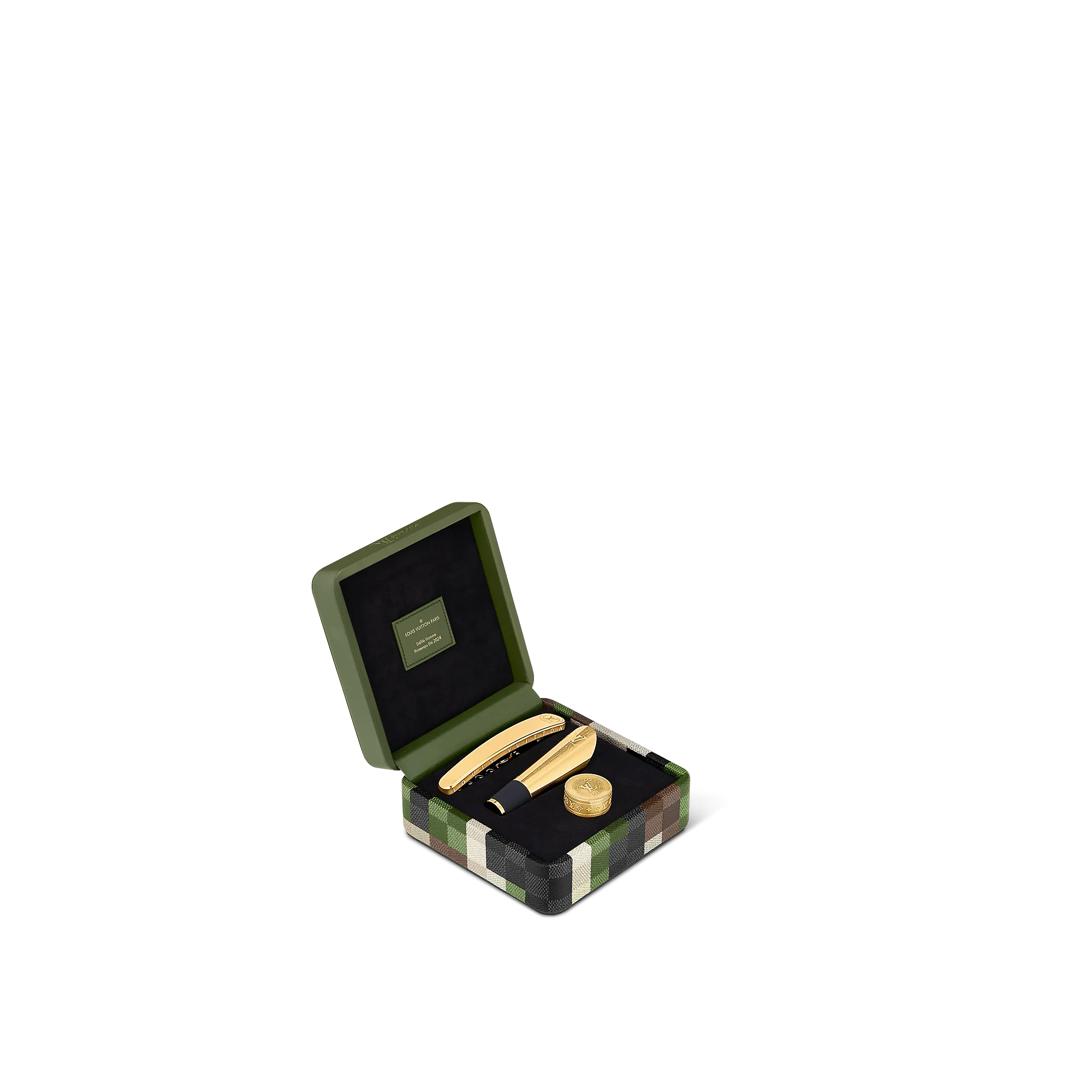 Louis Vuitton Thomas Wine Set Gold Steel - New - For Men GI0999 Khaki