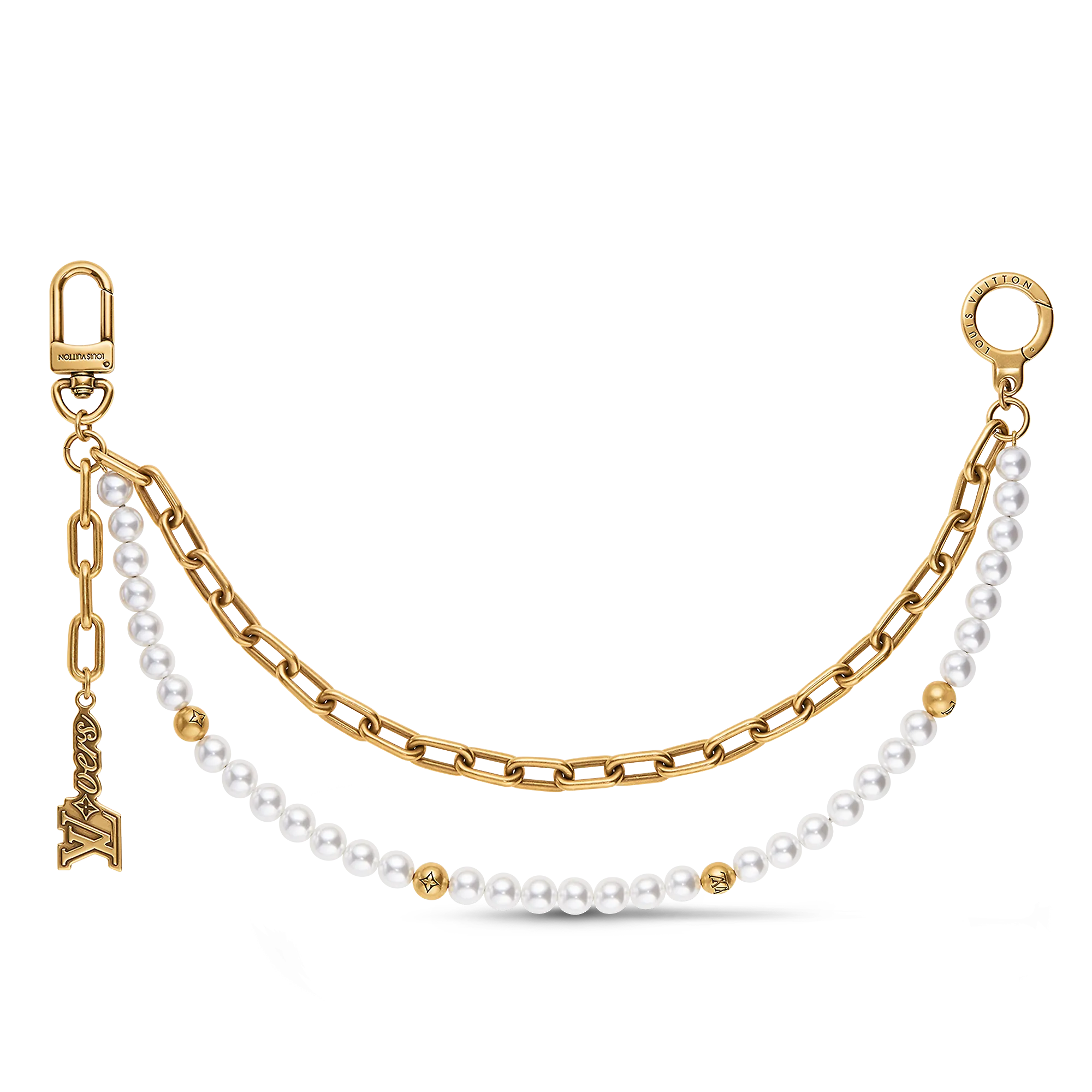 Louis Vuitton Chain Belt Pearls Bag Charm S00 - New - For Men M01689