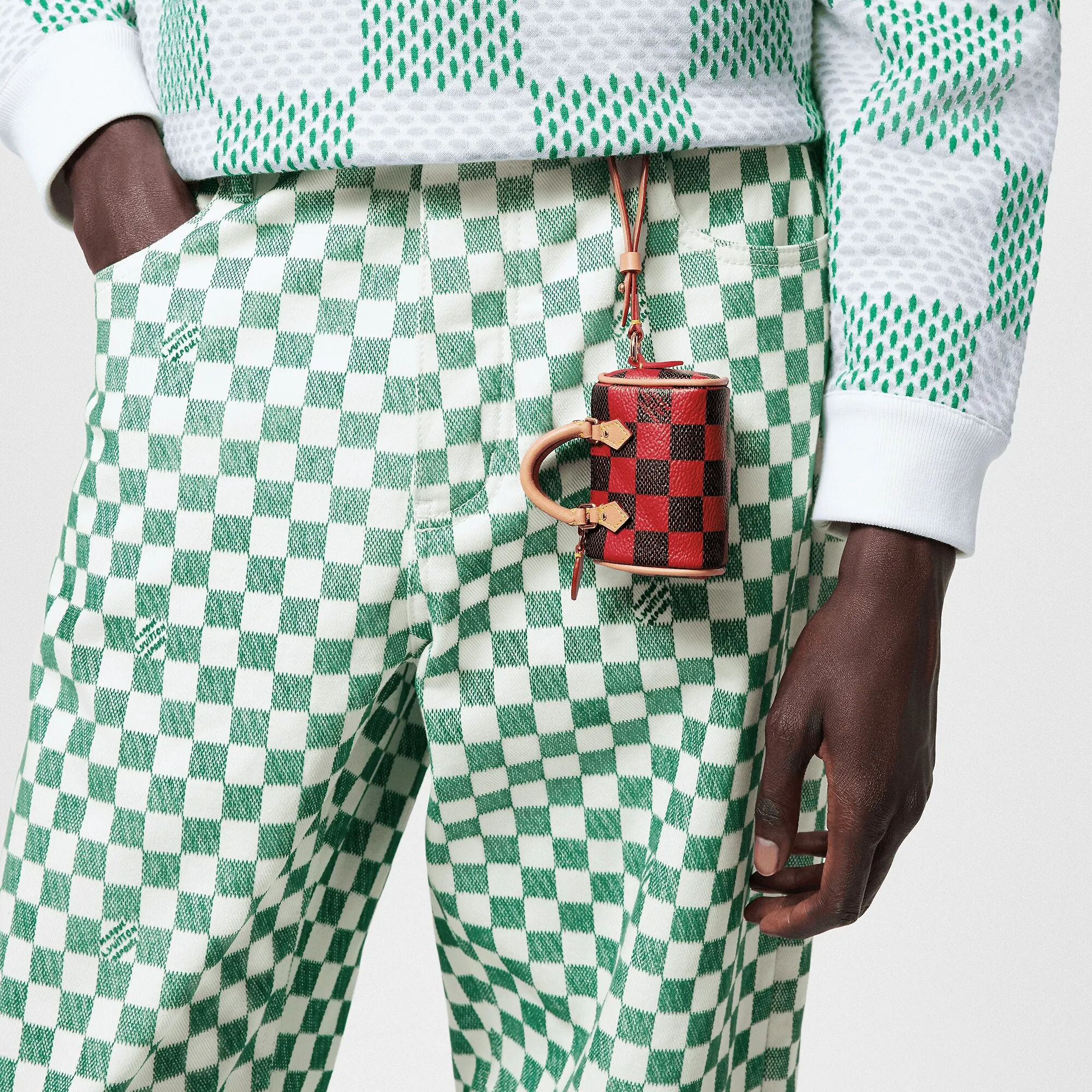 Louis Vuitton Damier Pop Mini Speedy Bag Charm S00 - New - For Men M01692 Red