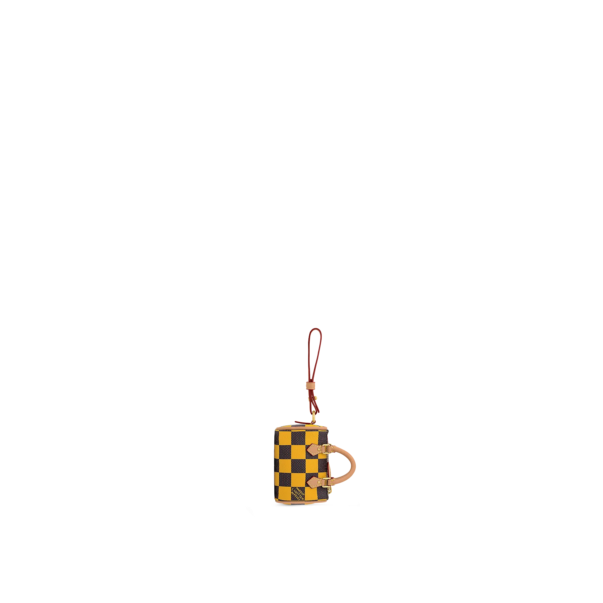 Louis Vuitton Damier Pop Mini Speedy Bag Charm S00 - New - For Men M01694 Yellow