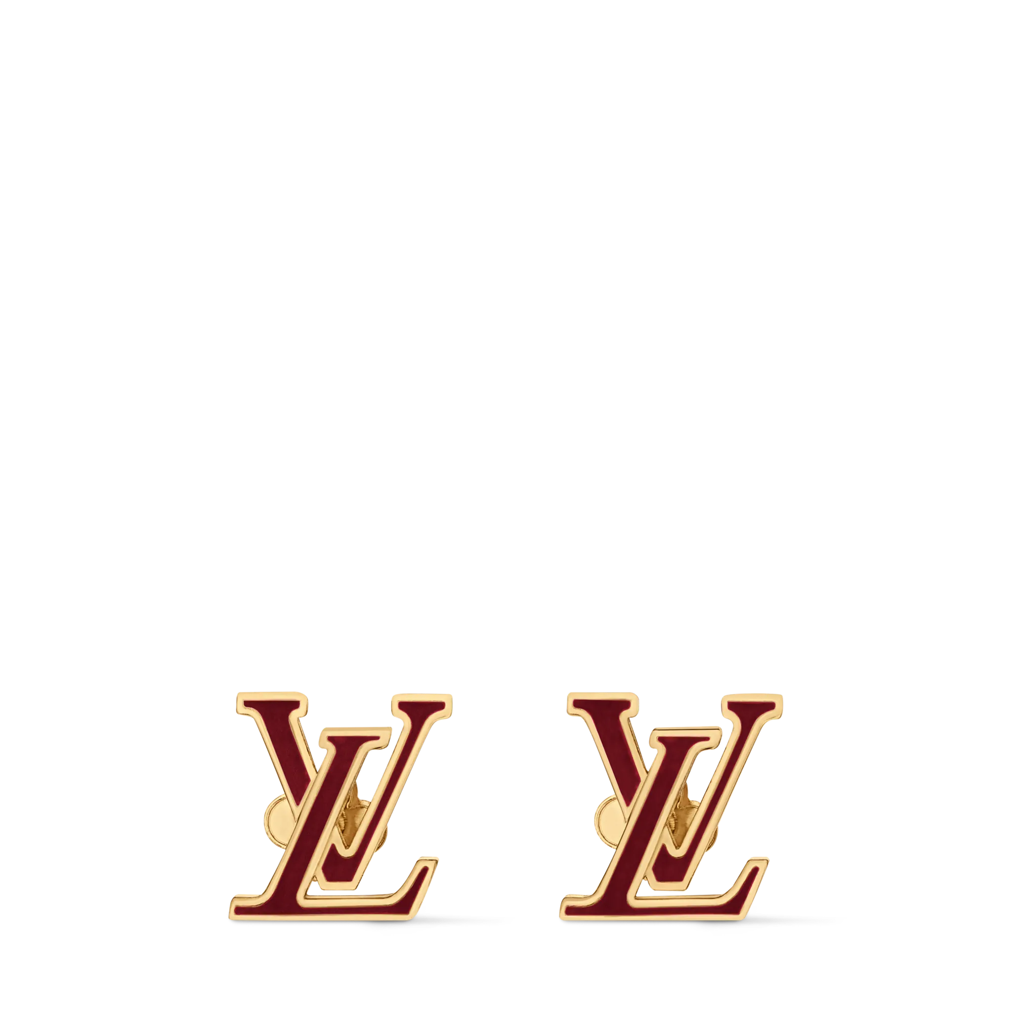 Louis Vuitton LV Iconic Enamel Earrings Brass - Women - Fashion Jewelry M01723 Bordeaux