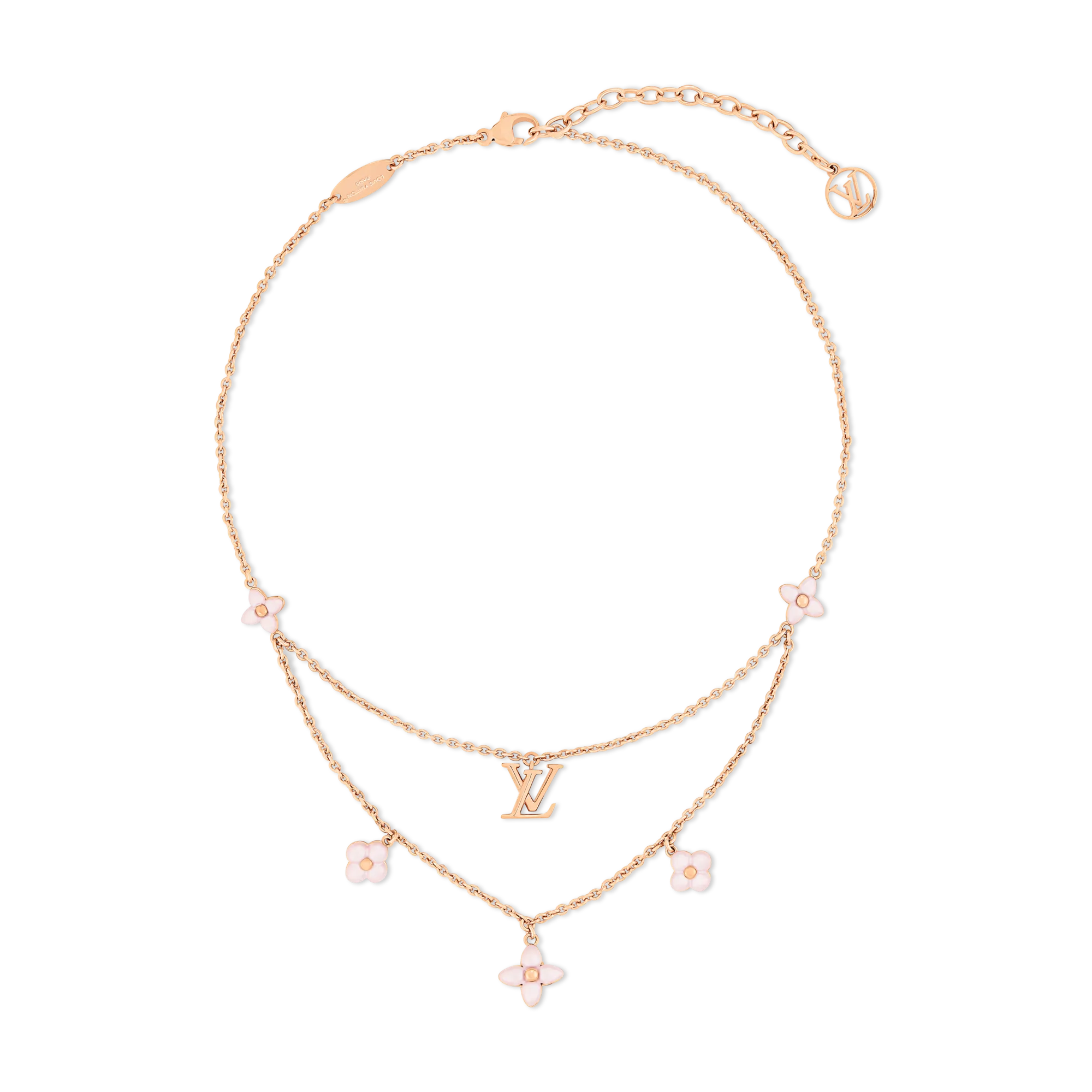 Louis Vuitton LV Floragram Necklace Brass - Women - Fashion Jewelry M02986 Pink
