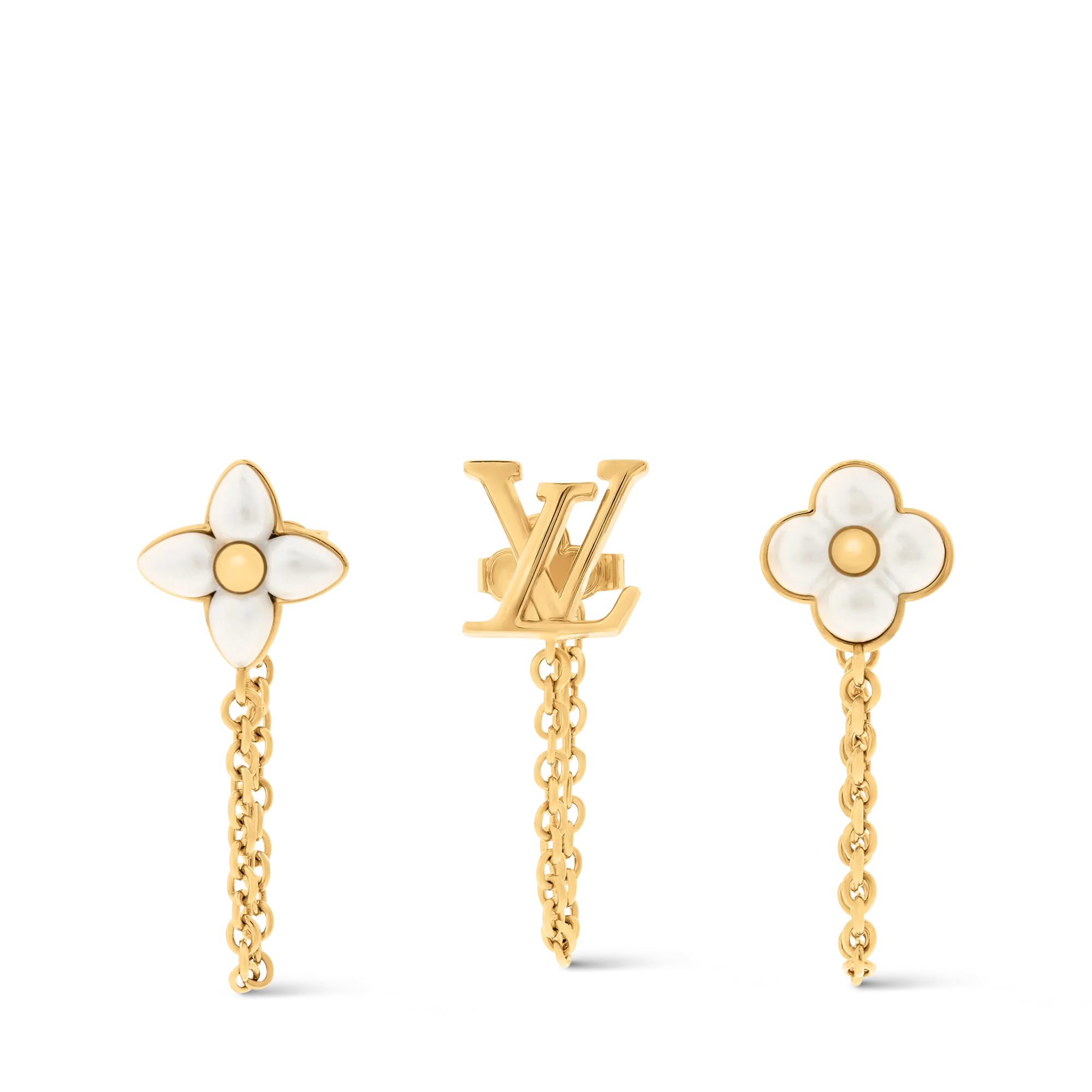 Louis Vuitton LV Floragram Earrings Brass - Women - Fashion Jewelry M03015 Gold