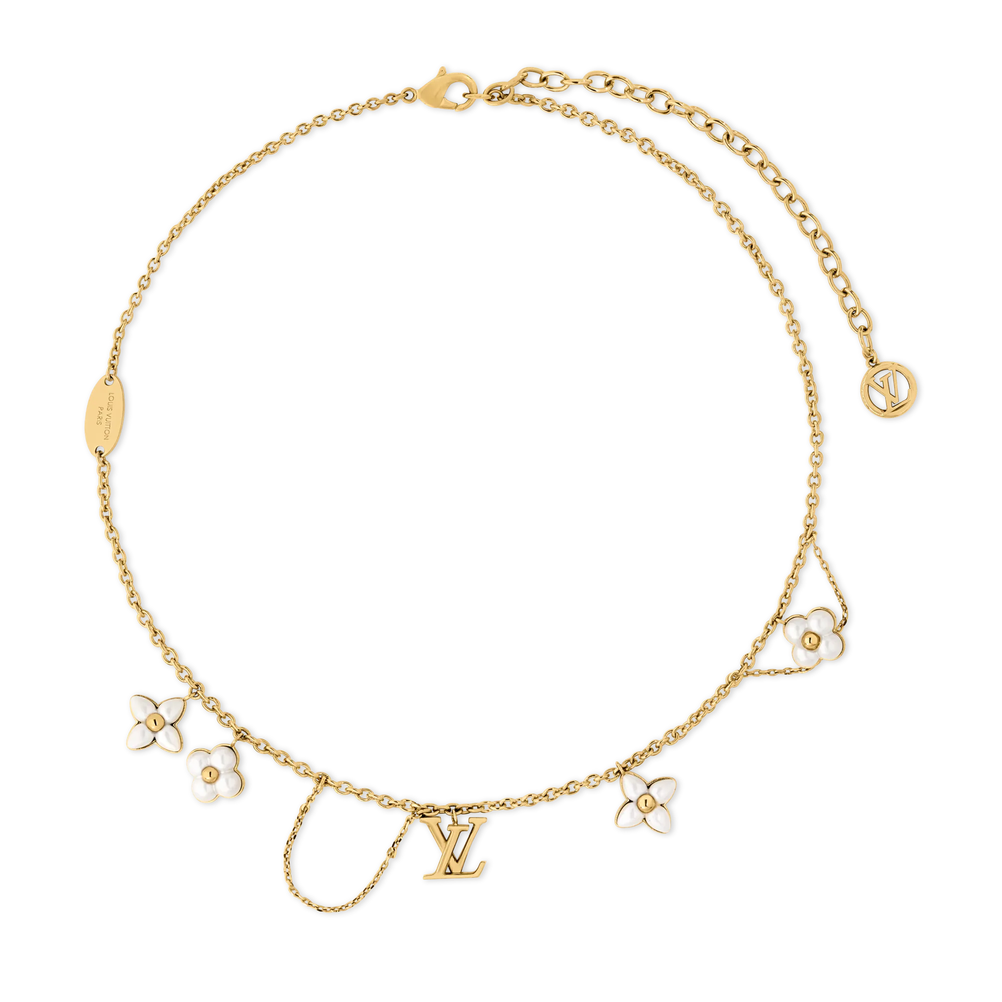 Louis Vuitton LV Floragram Necklace Brass - Women - Fashion Jewelry M03016 Gold