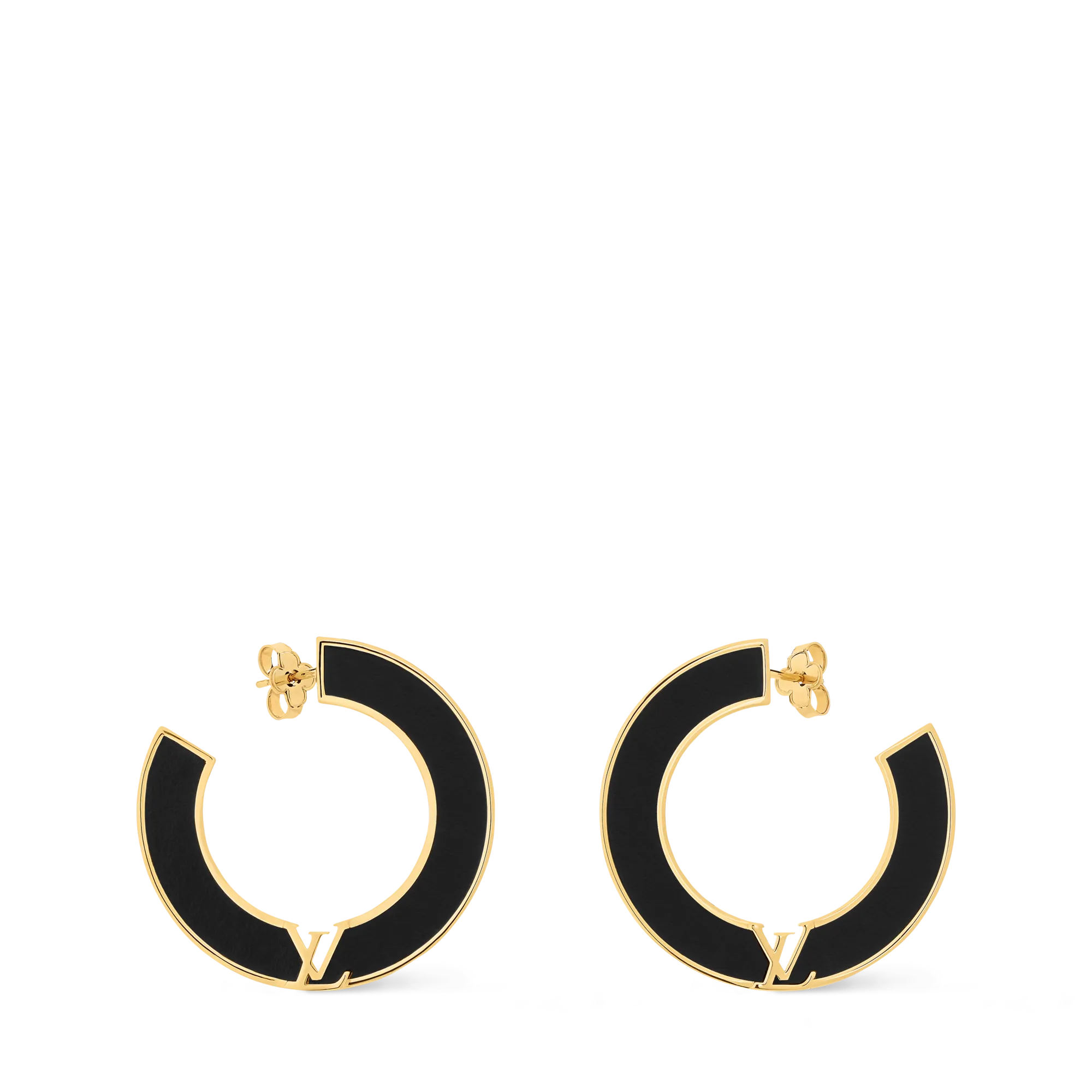 Louis Vuitton LV Initiales Earrings Brass - Women - Fashion Jewelry M03026 Black