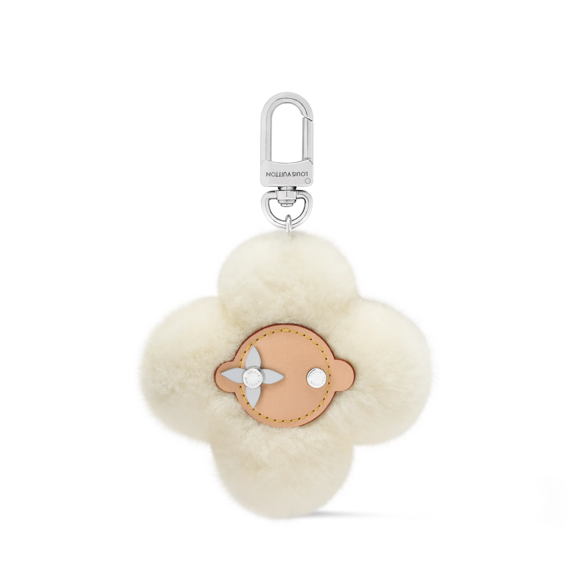 Louis Vuitton Vivienne Shearling Bag Charm Steel - Women - Accessories M03455 Beige