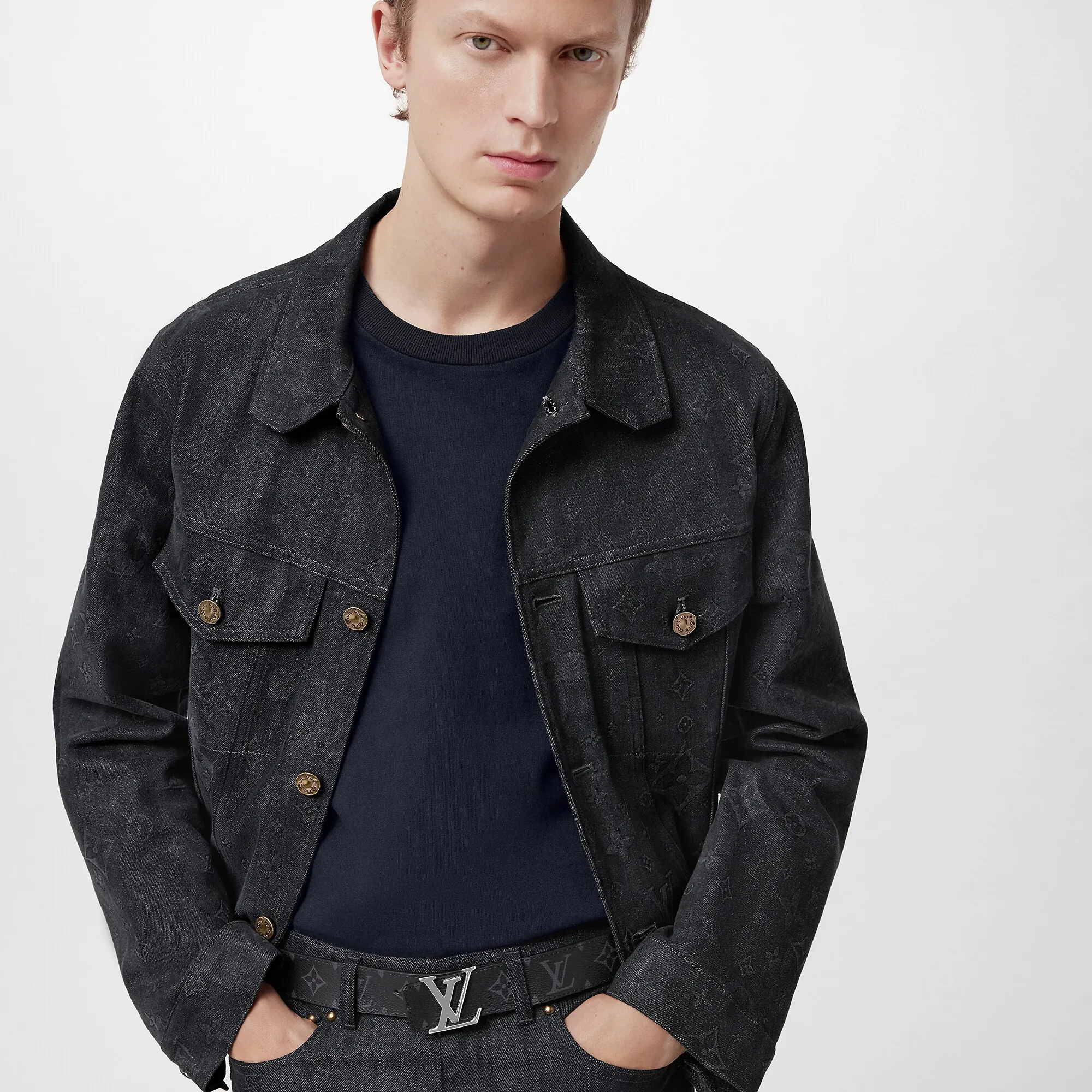 Louis Vuitton LV Initiales 35mm Reversible Belt Monogram Eclipse Canvas - Men - Accessories M0450Q