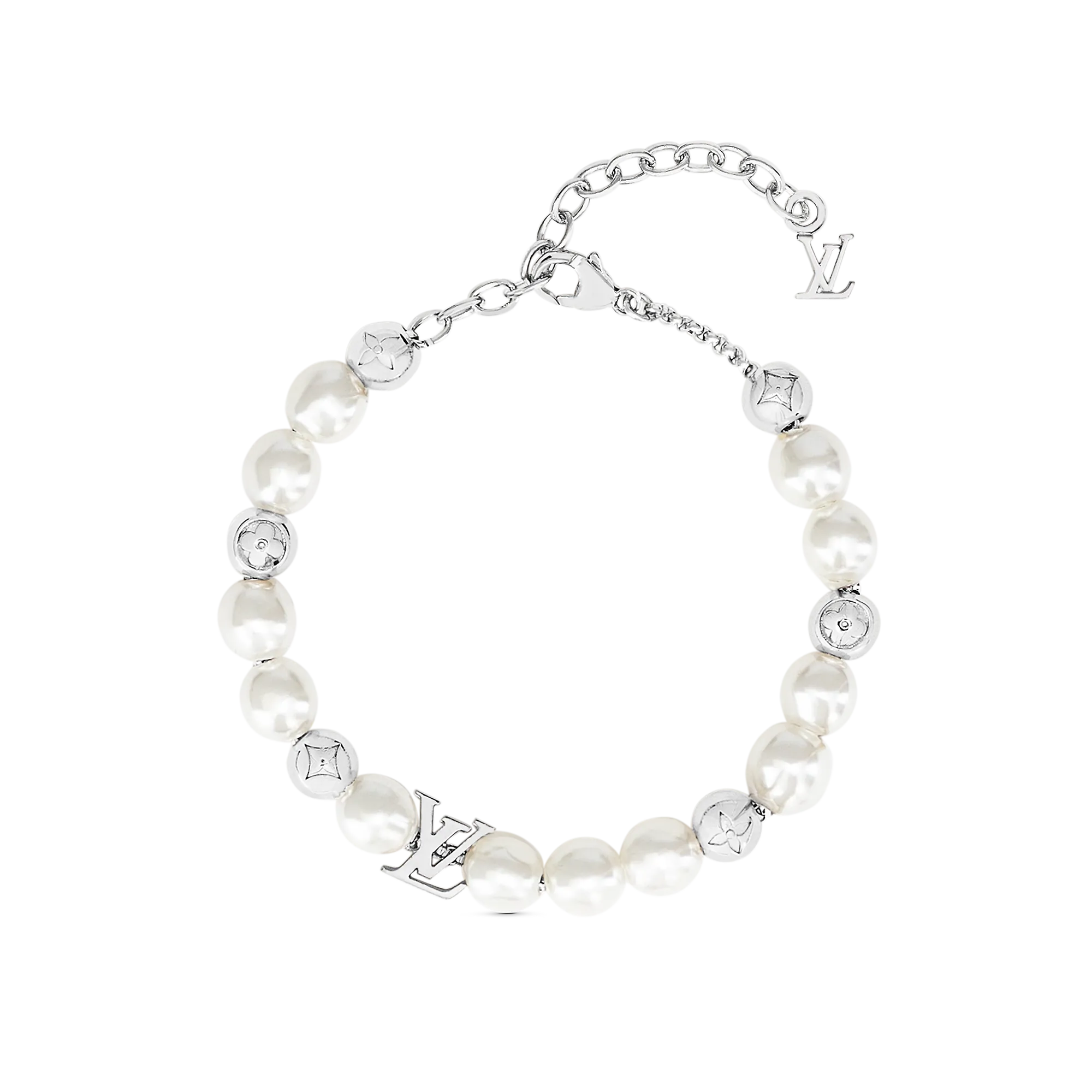 Louis Vuitton Monogram Pearls Bracelet S00 - Men - Fashion Jewelry M0996A White