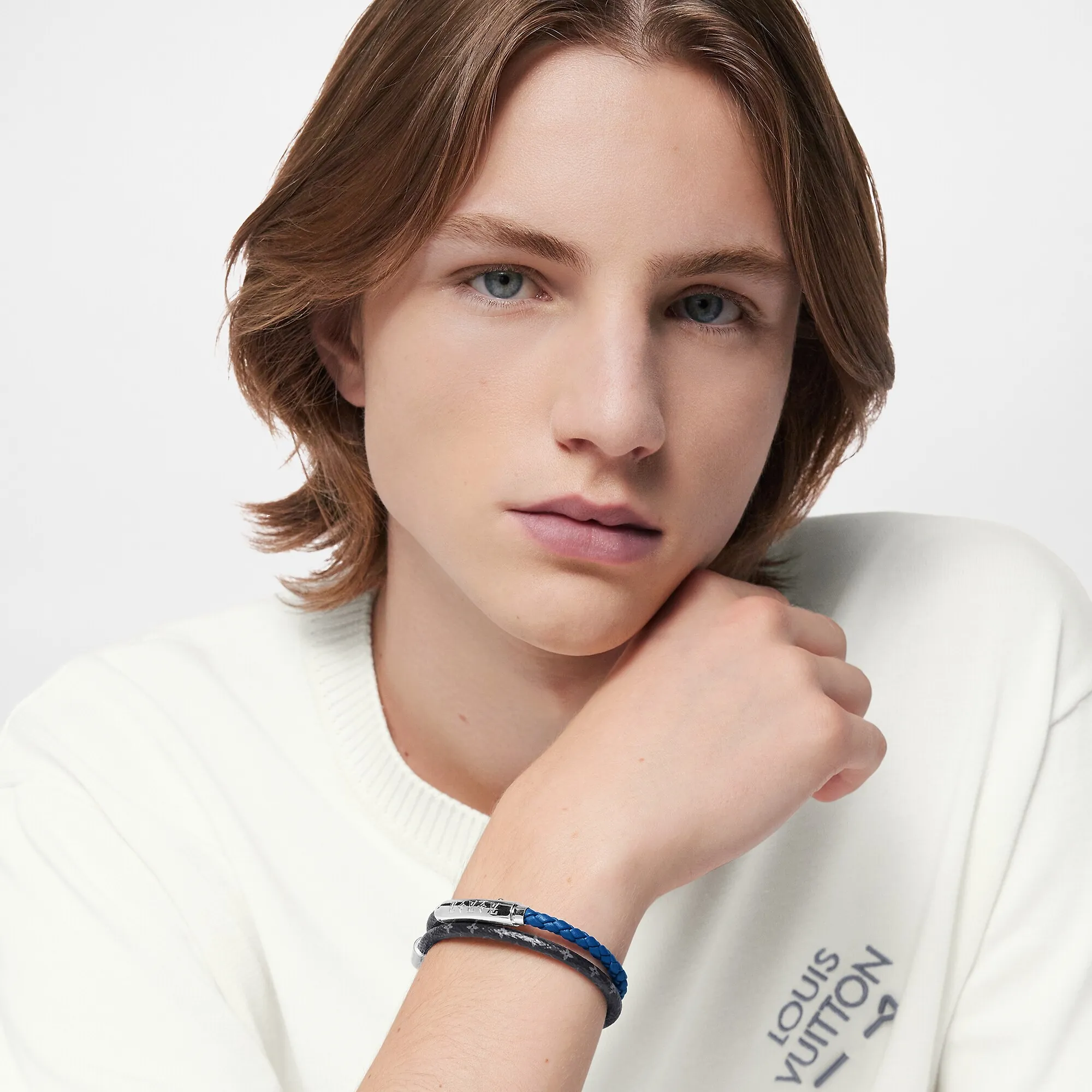 Louis Vuitton MNG Double Spin Bracelet Monogram Eclipse Canvas - Men - Fashion Jewelry M1069D Grey