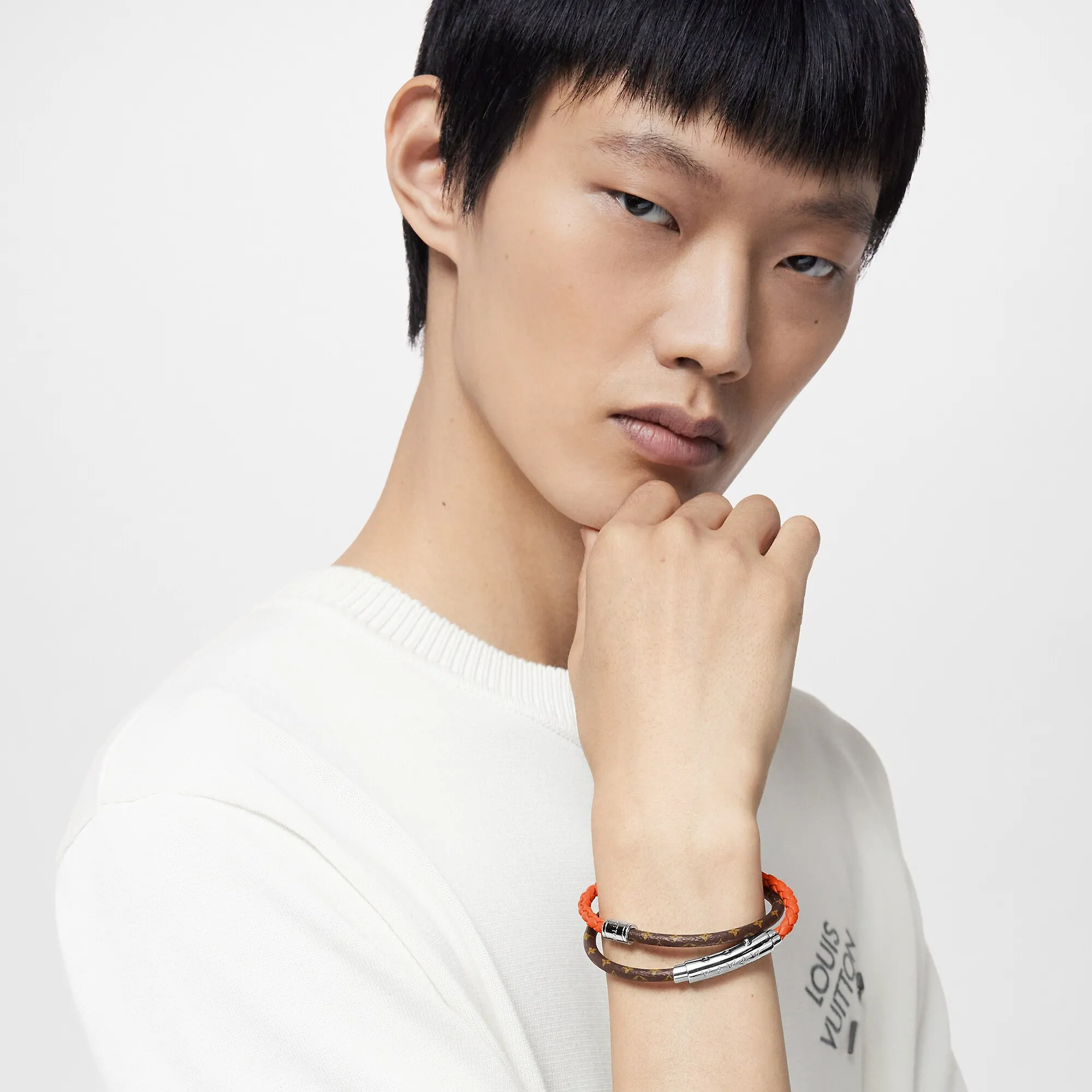 Louis Vuitton MNG Double Spin Bracelet Monogram Eclipse Canvas - Men - Fashion Jewelry M1070E Brown