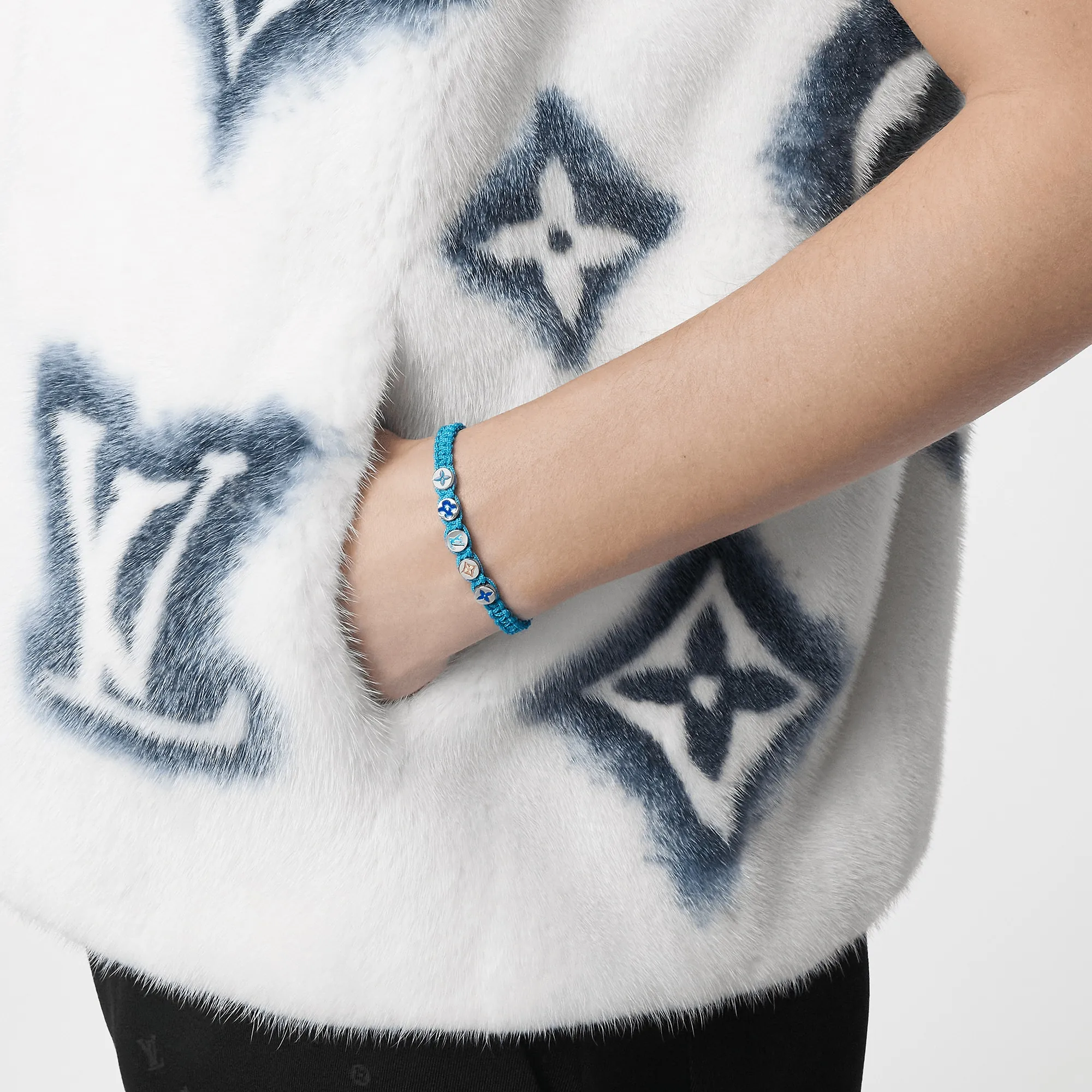 Louis Vuitton Monogram Colours Braided Bracelet S00 - Men - Fashion Jewelry M1088A Turquoise