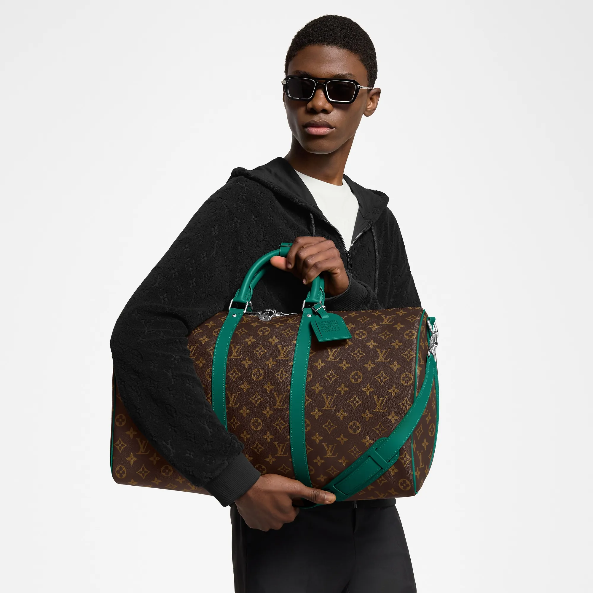 Louis Vuitton Keepall Bandoulière 50 Monogram Macassar Canvas - Men - Travel M12630 Borneo Green