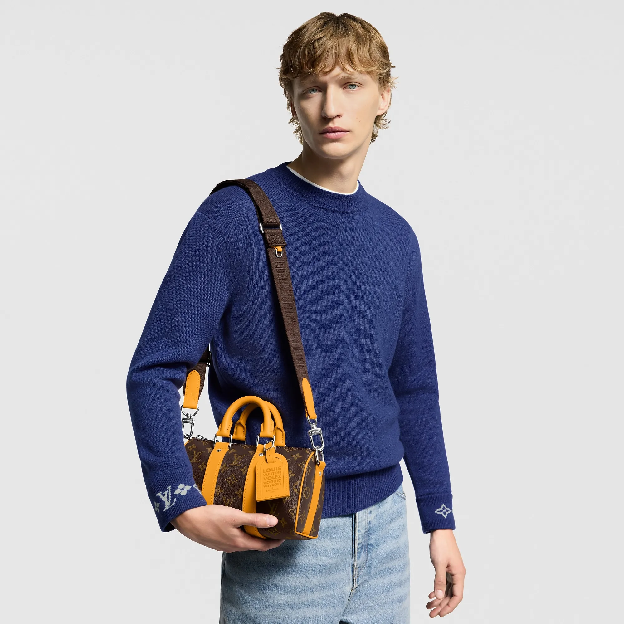 Louis Vuitton Keepall Bandoulière 25 Monogram Macassar Canvas - Men - Travel M12733 Safran Yellow