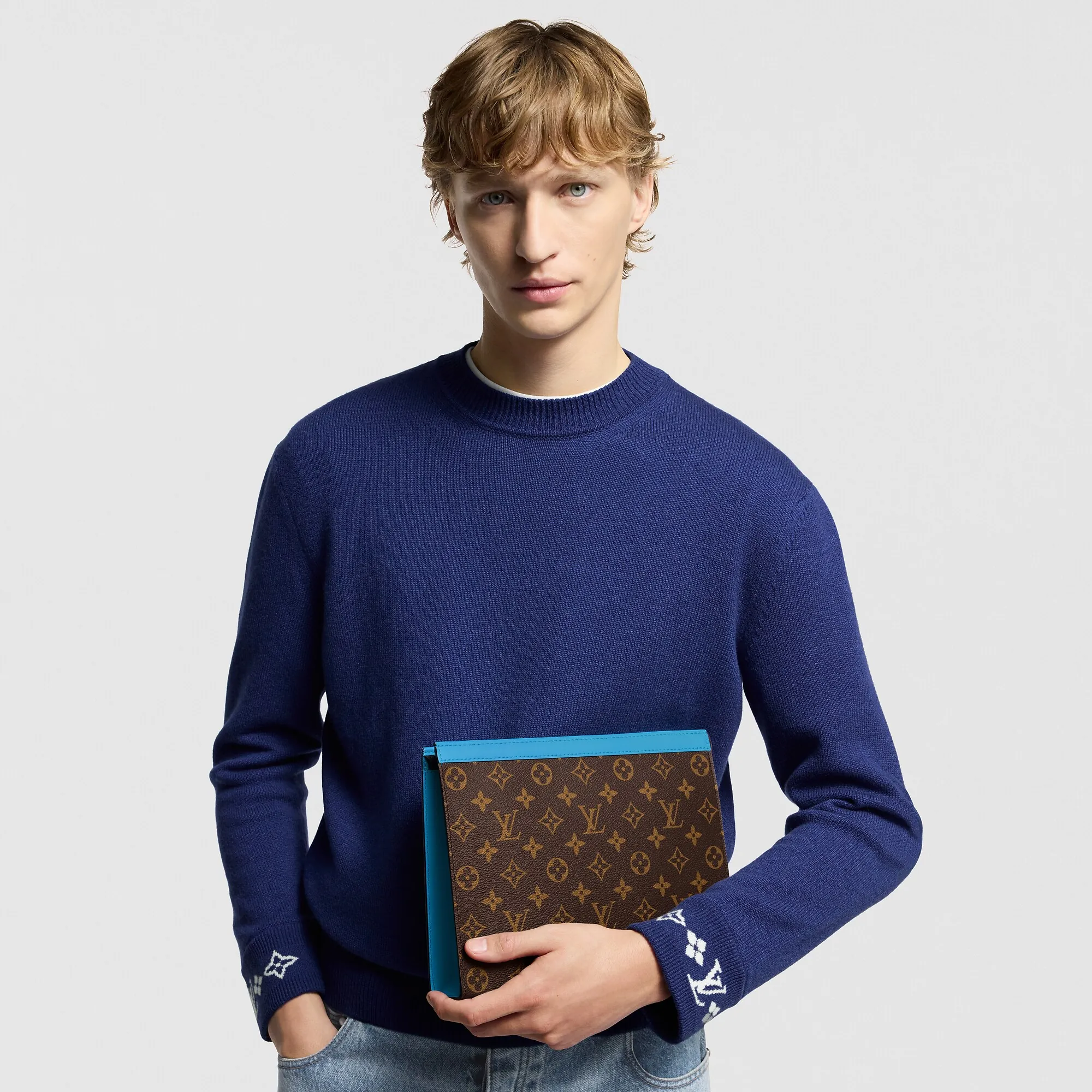 Louis Vuitton Pochette Voyage MM Monogram Macassar Canvas - Super Lucky Day - For Him M12815 Gaston Blue