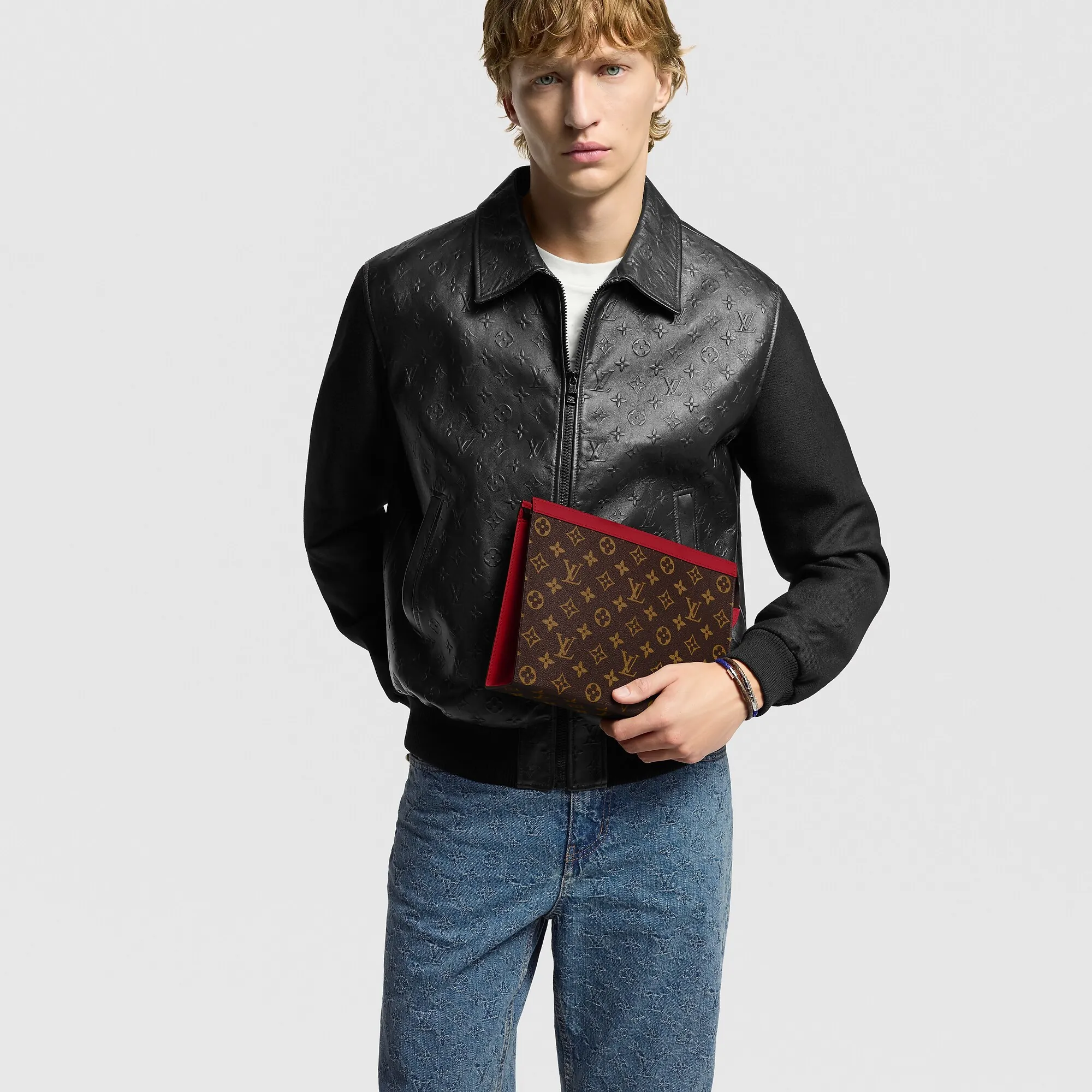 Louis Vuitton Pochette Voyage MM Monogram Macassar Canvas - Super Lucky Day - For Him M12817 Sari Red