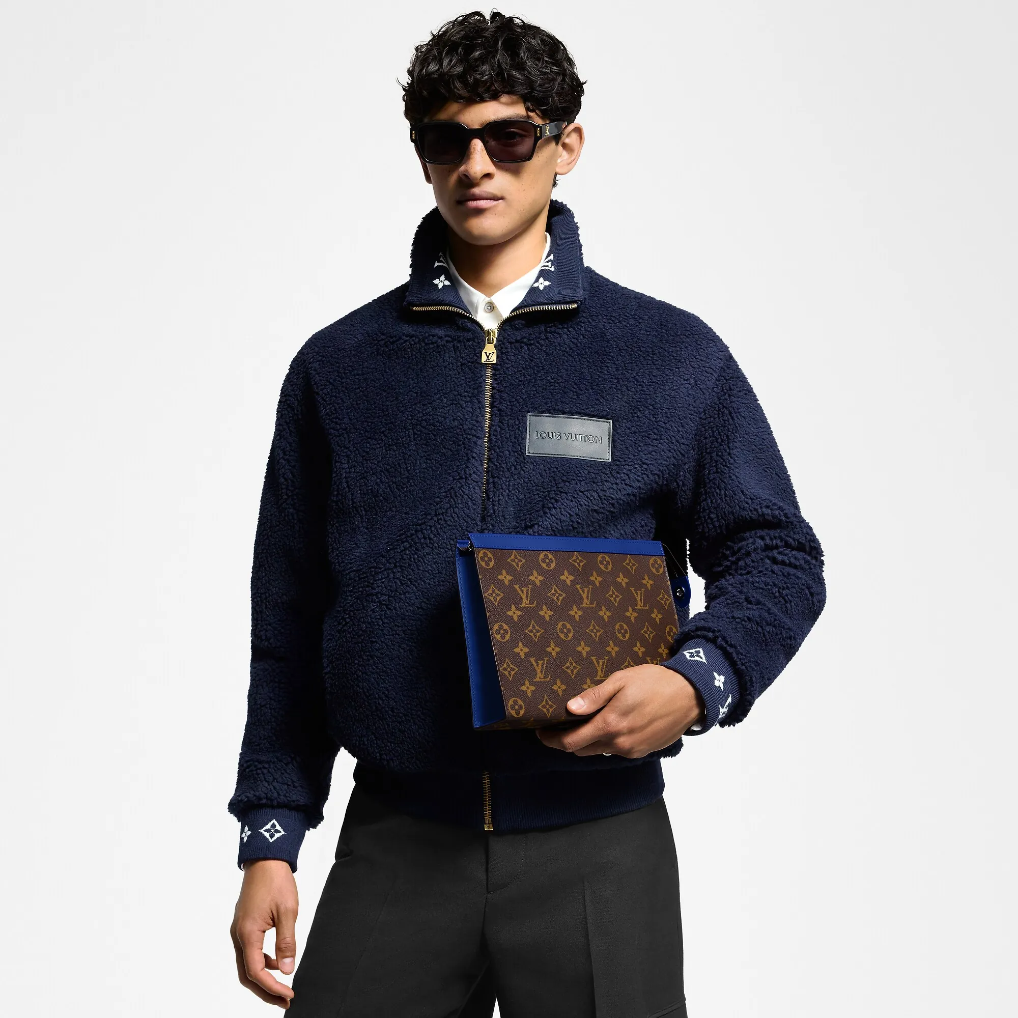 Louis Vuitton Pochette Voyage MM Monogram Macassar Canvas - Super Lucky Day - For Him M12819 Indigo Blue