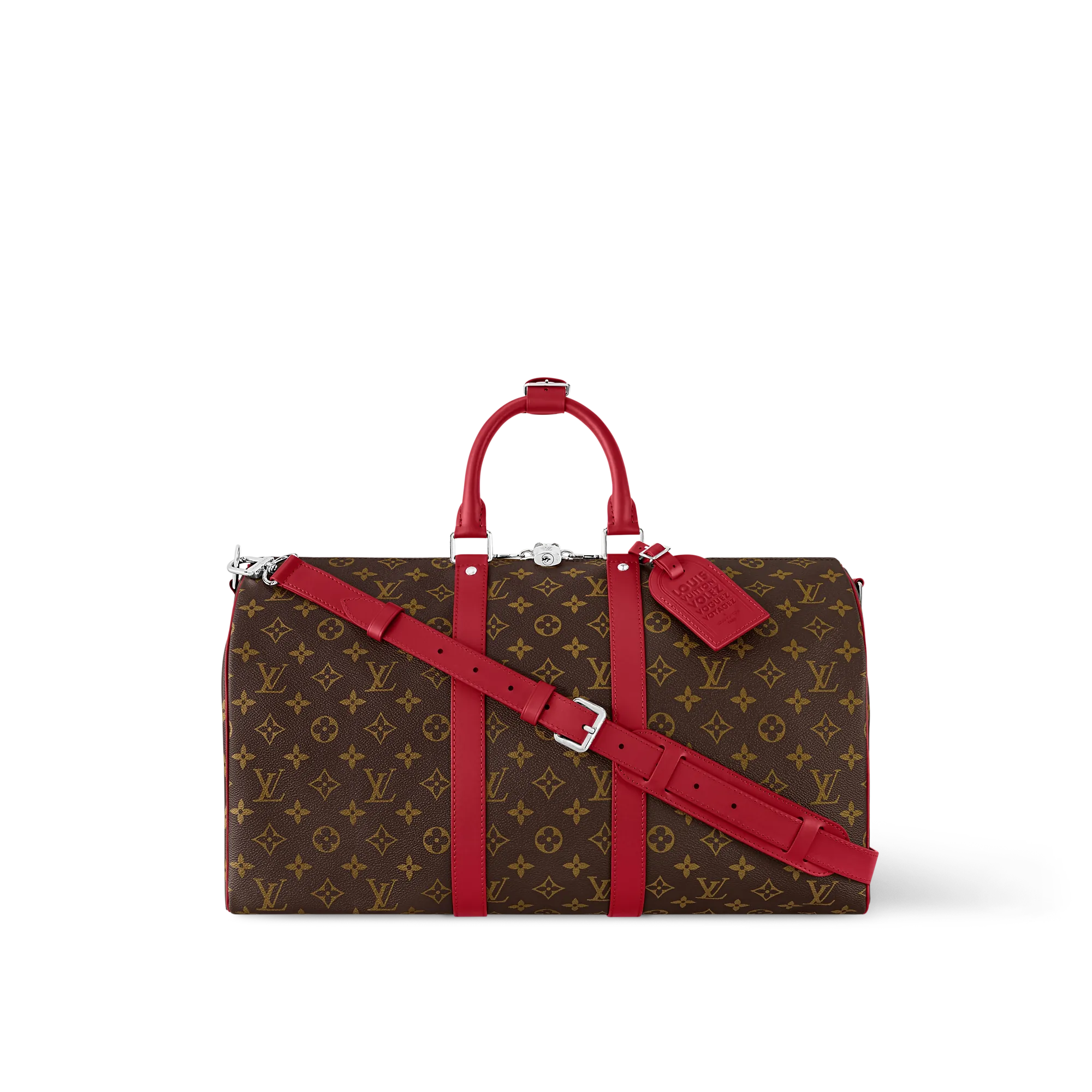 Louis Vuitton Keepall Bandoulière 45 Monogram Macassar Canvas - Men - Travel M13808 Sari Red