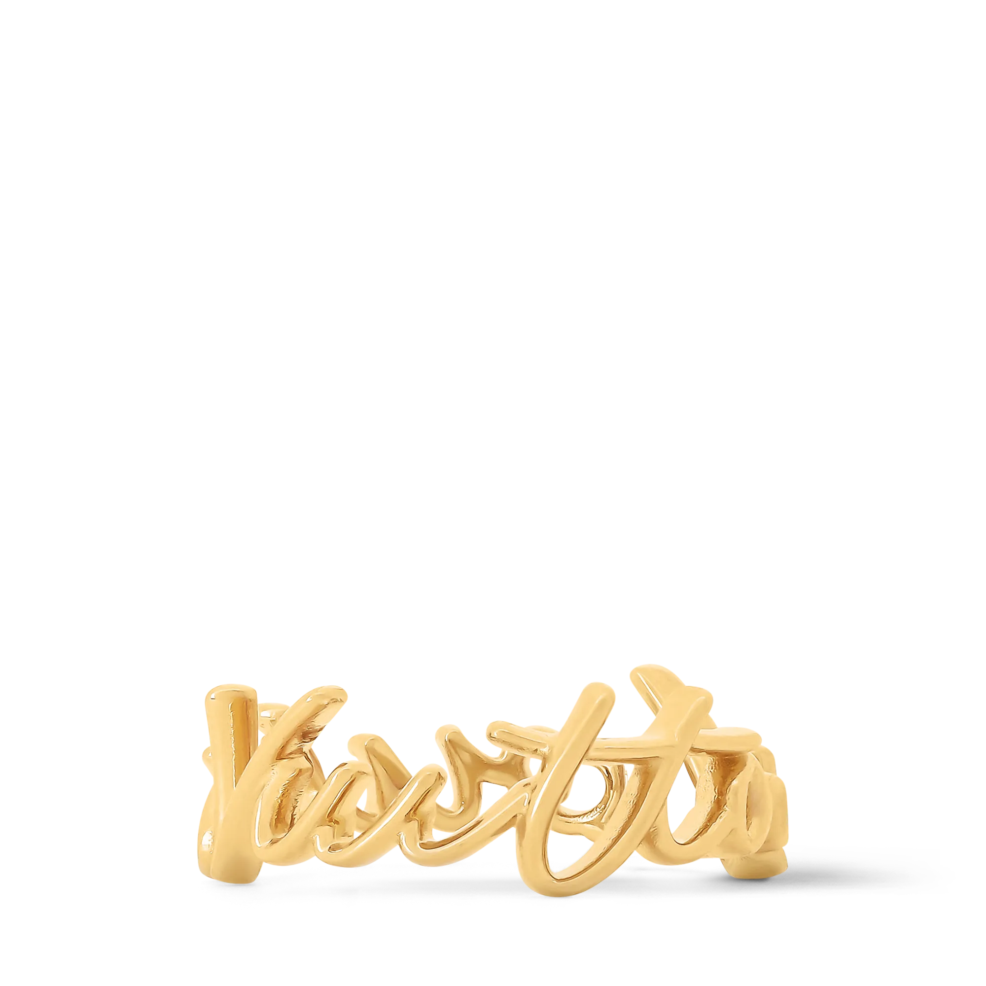 Louis Vuitton LV Script Ring Brass - Women - Fashion Jewelry M1804M Gold