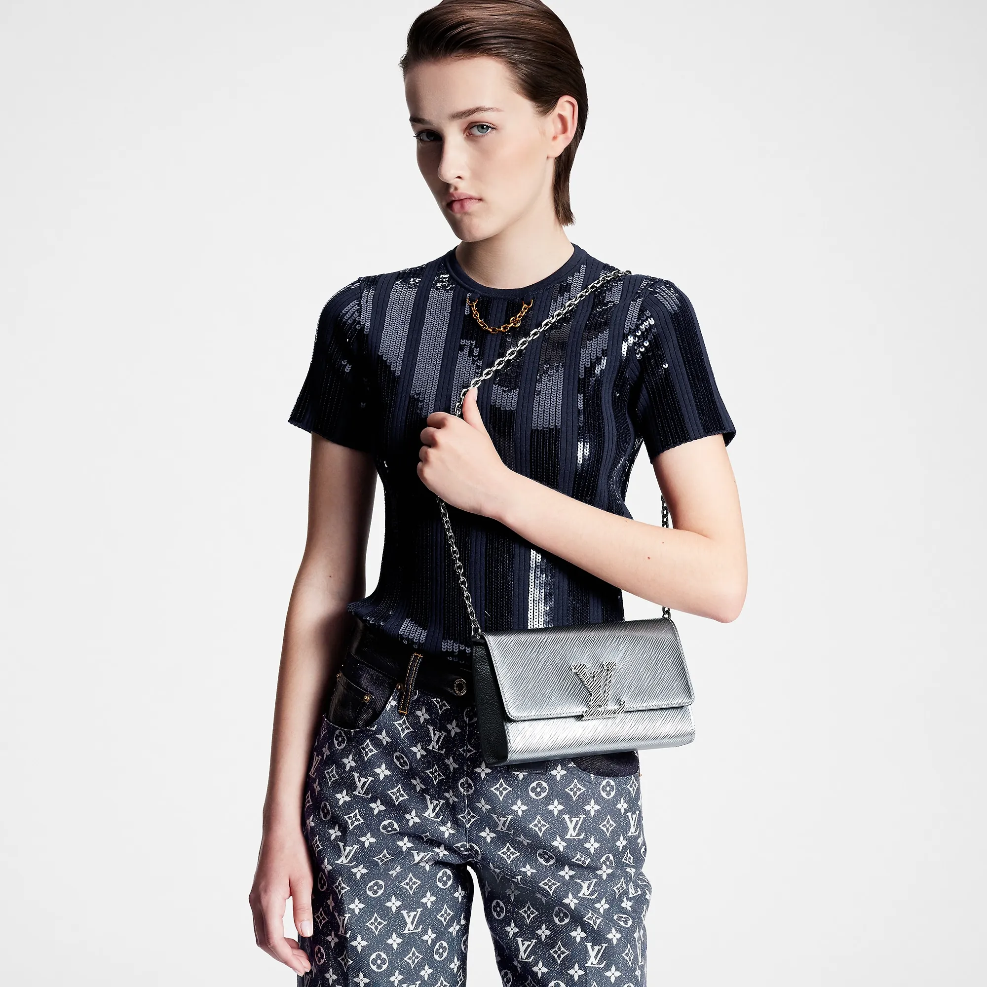 Louis Vuitton Pochette Louise Epi Leather - Women - Handbags M23358 Silver