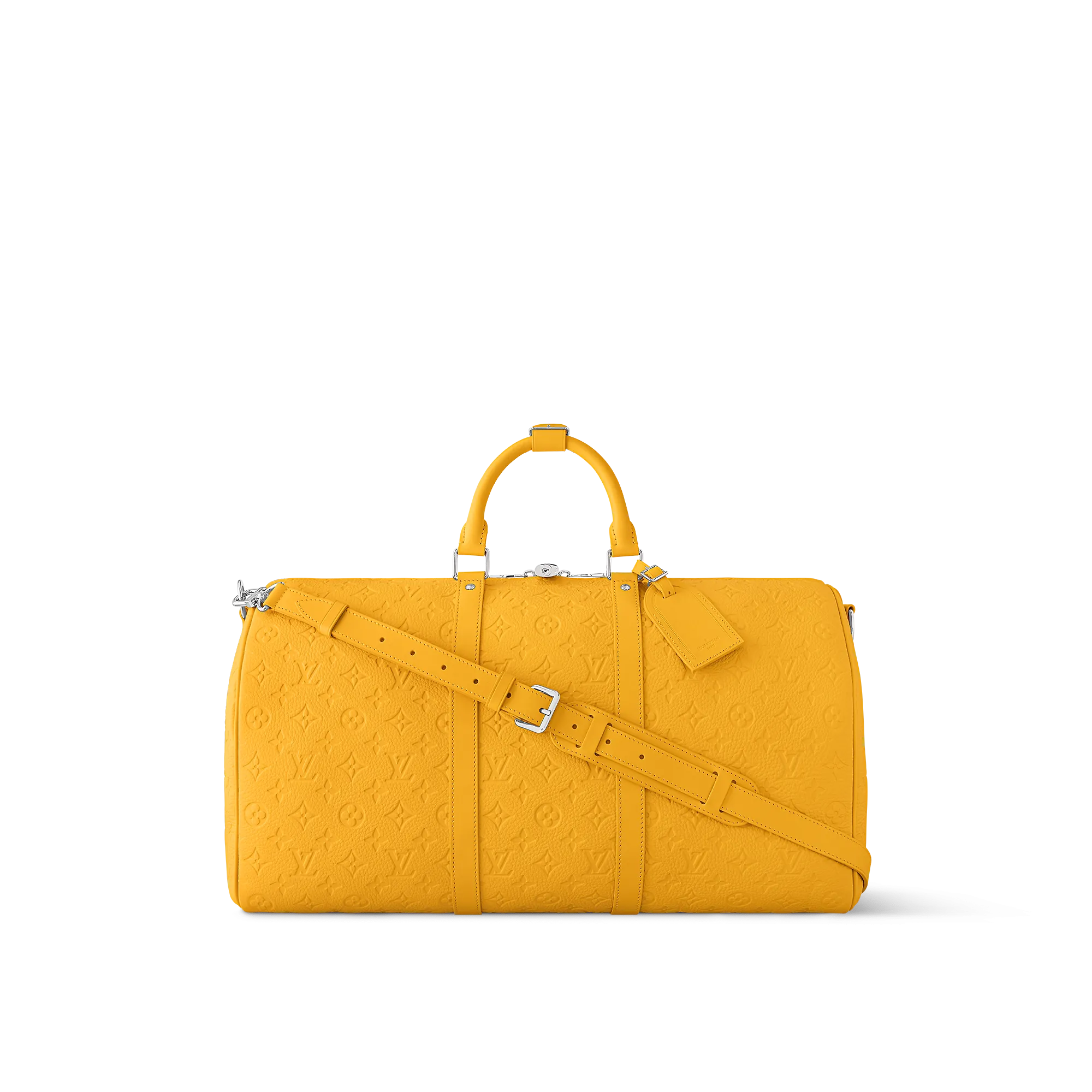 Louis Vuitton Keepall Bandoulière 50 Monogram Taurillon Leather - Men - Travel M23748 Jaune Mat