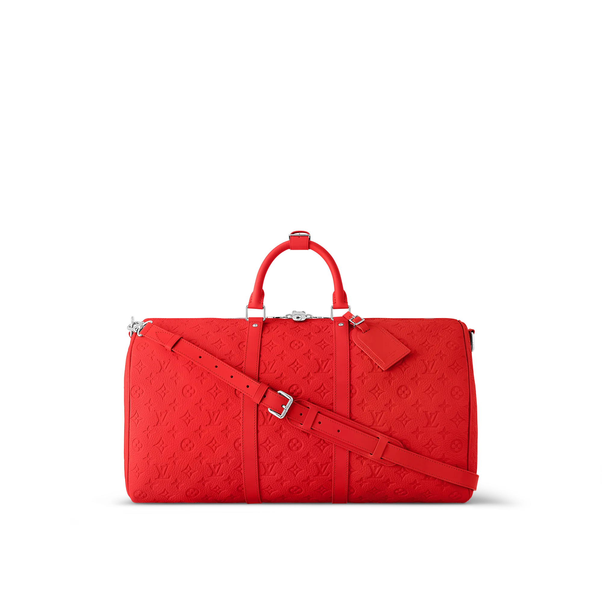 Louis Vuitton Keepall Bandoulière 50 Monogram Taurillon Leather - Men - Travel M23750 Red