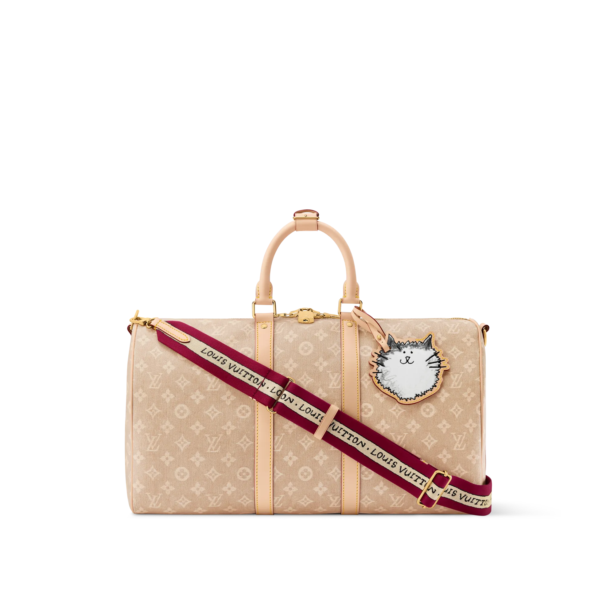 Louis Vuitton Keepall Bandoulière 45 Cotton - Women - Travel M25787 Rose Beige