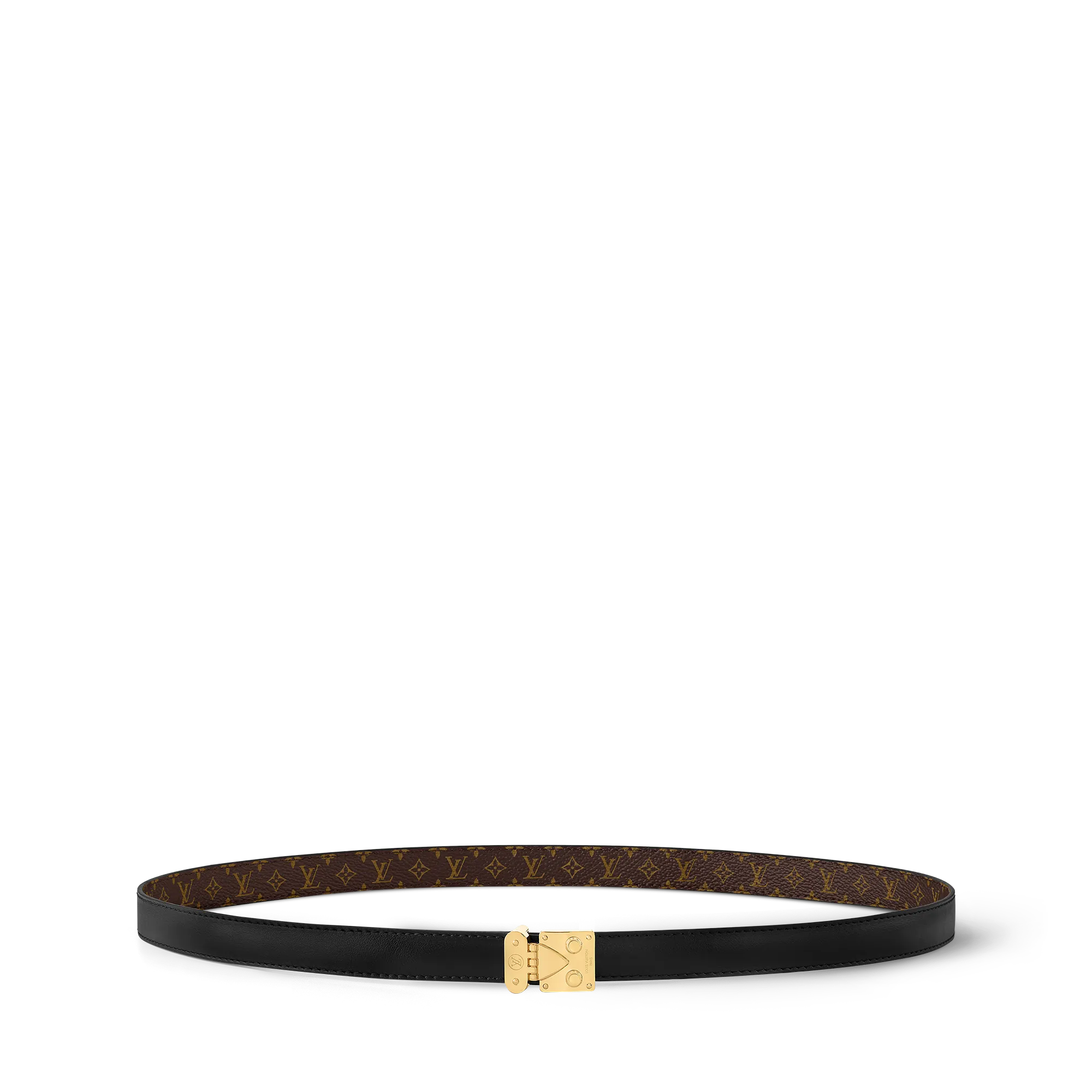 Louis Vuitton S - Lock 18mm Reversible Belt Coated canvas - Women - Accessories M4102U Black