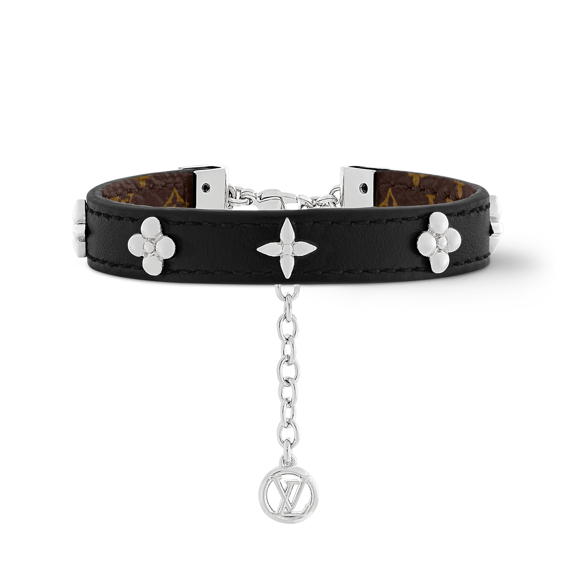 Louis Vuitton Fleurs Rivets Bracelet Cowhide - Women - Fashion Jewelry M4273Z Black
