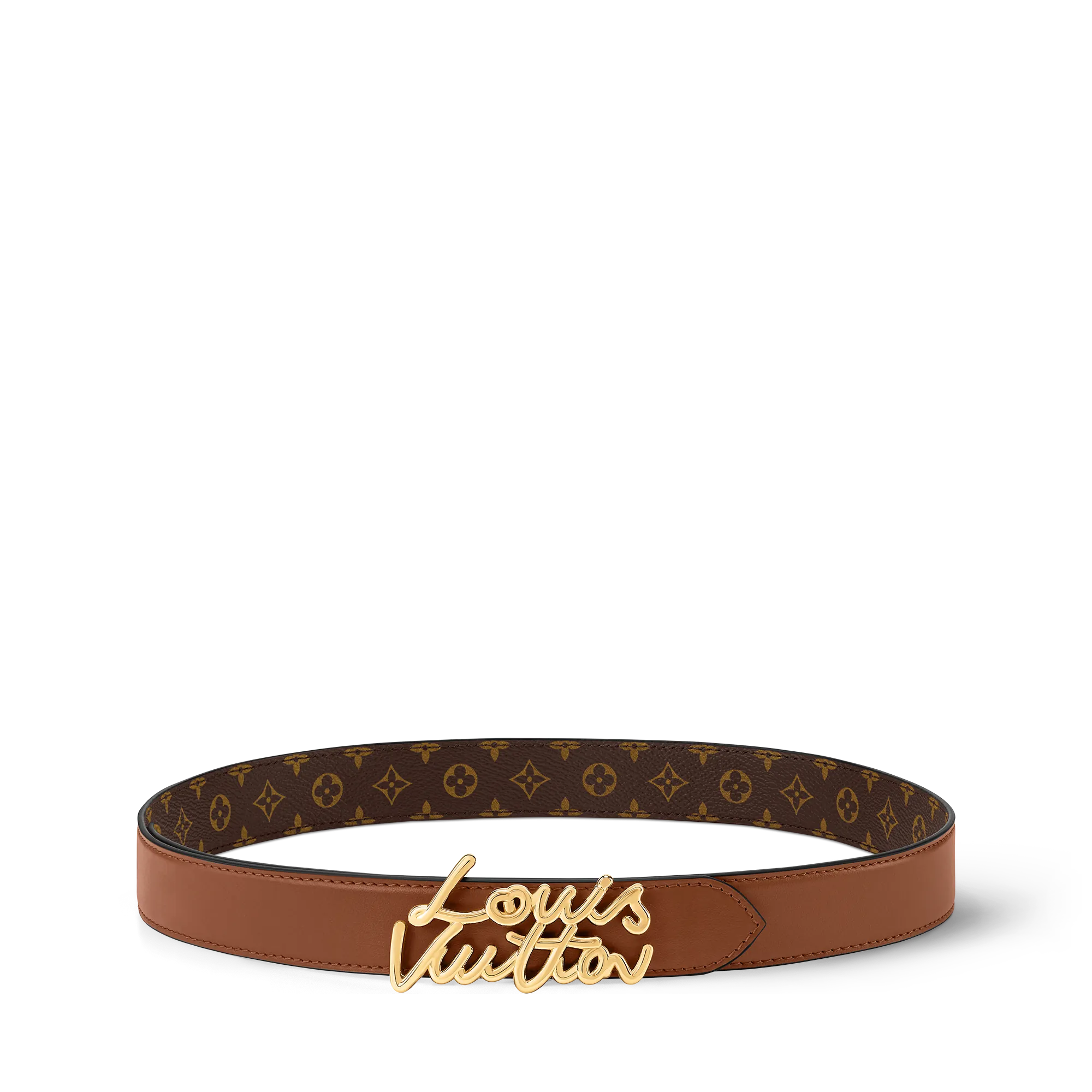 Louis Vuitton LV Script 30mm Belt Cowhide - Women - Accessories M4516W Brown