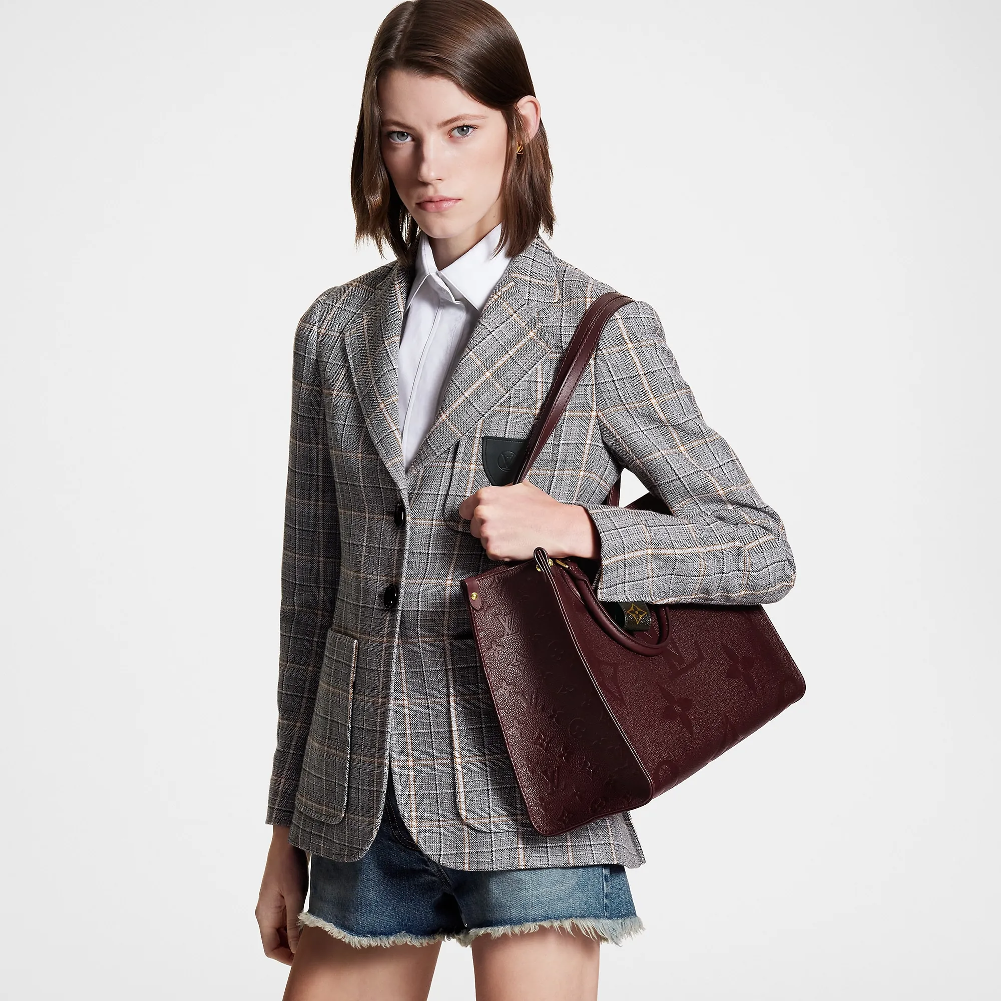 Louis Vuitton OnTheGo MM Monogram Empreinte Leather - Women - Handbags M46601 Wine