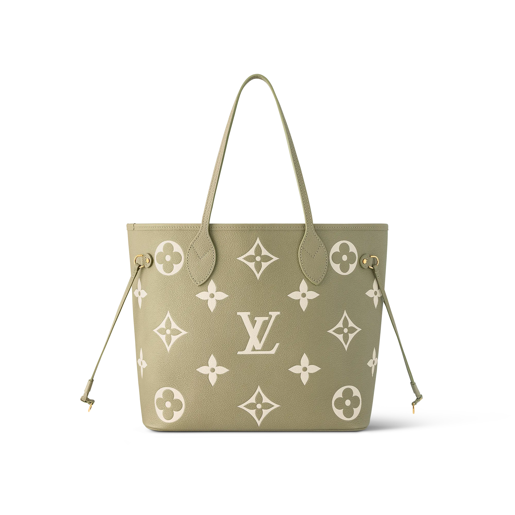 Louis Vuitton Neverfull MM Bicolor Monogram Empreinte Leather - Women - Handbags M46649 Khaki Cream