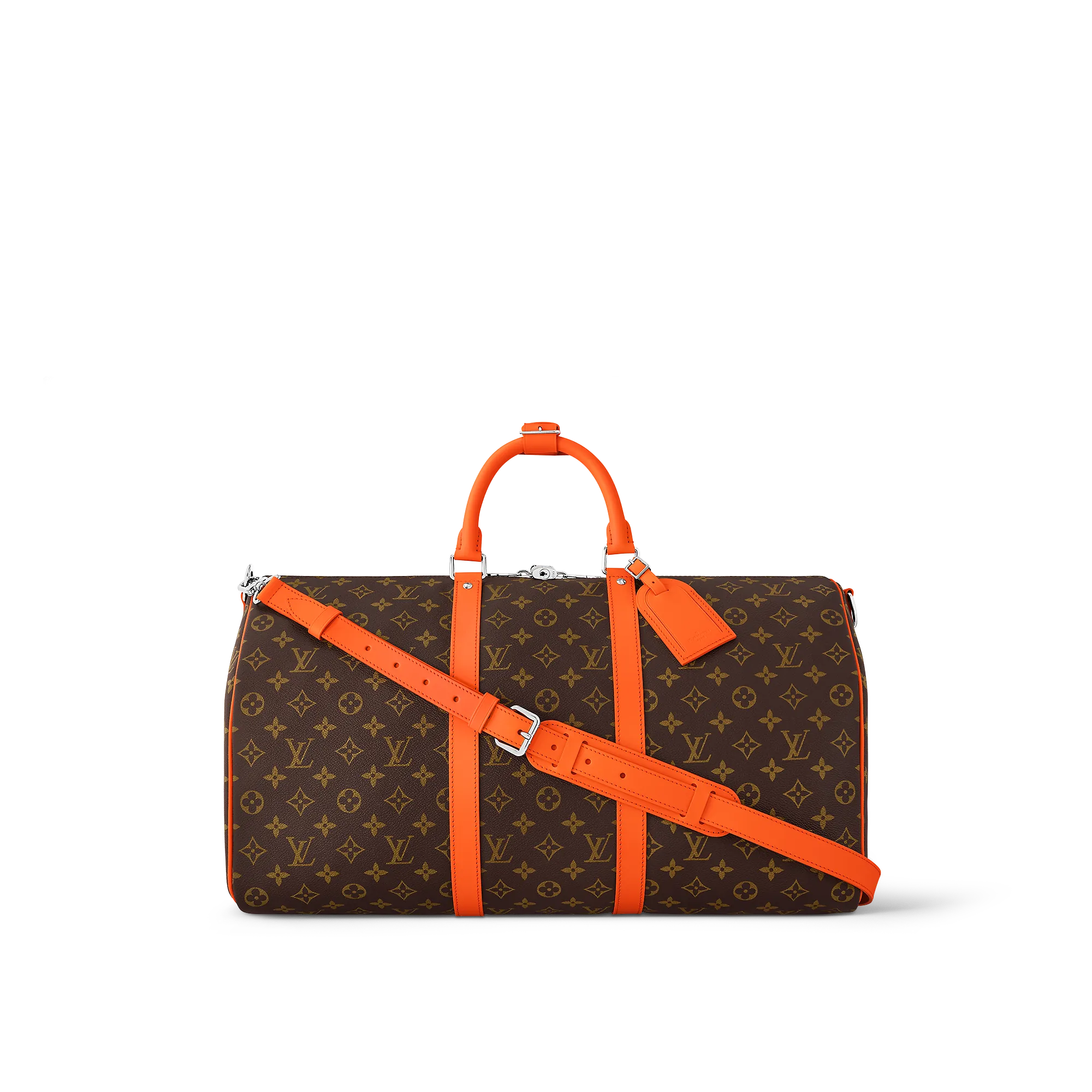 Louis Vuitton Keepall Bandoulière 50 Monogram Macassar Canvas - Men - Travel M46770 Orange