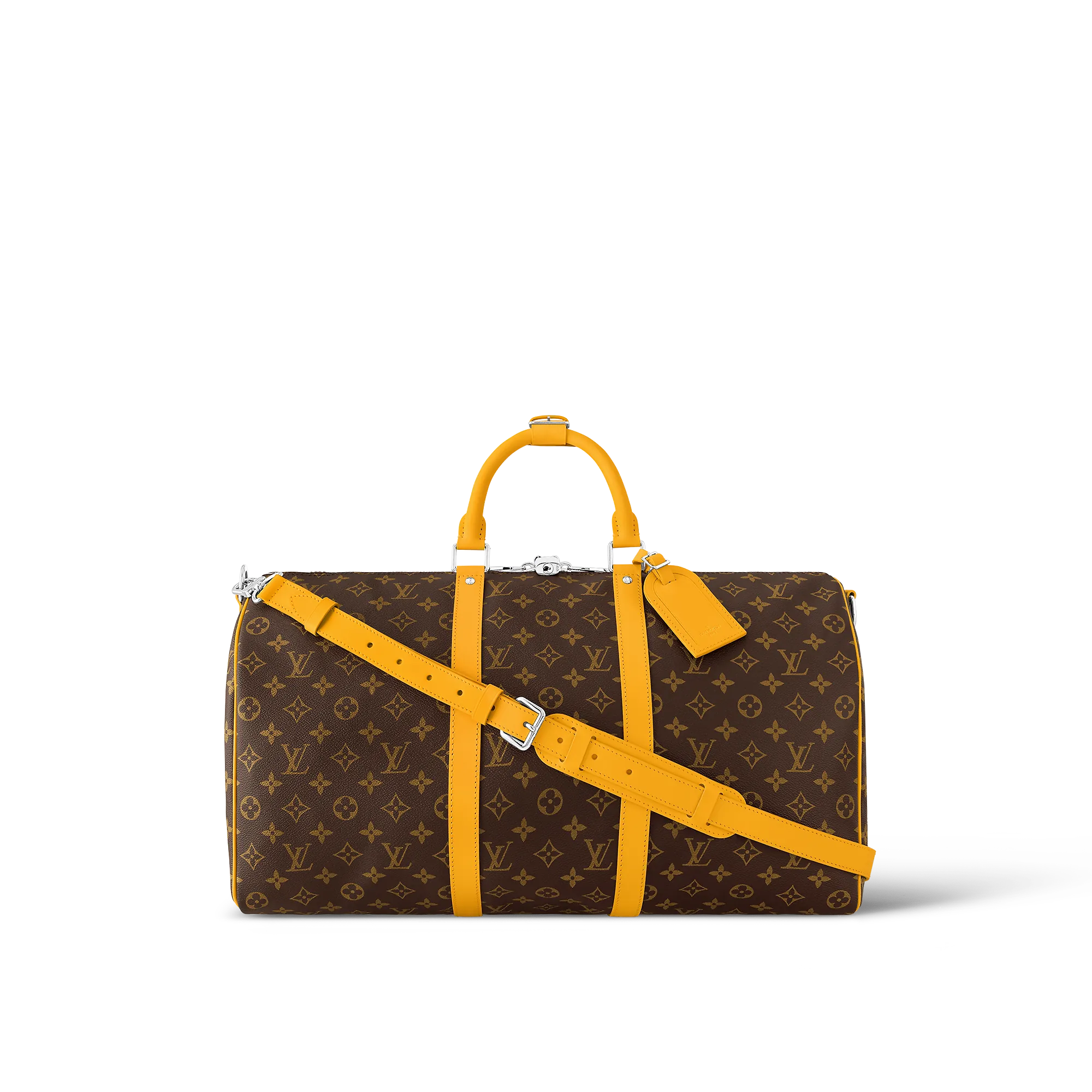 Louis Vuitton Keepall Bandoulière 50 Monogram Macassar Canvas - Men - Travel M46771 Jaune Mat