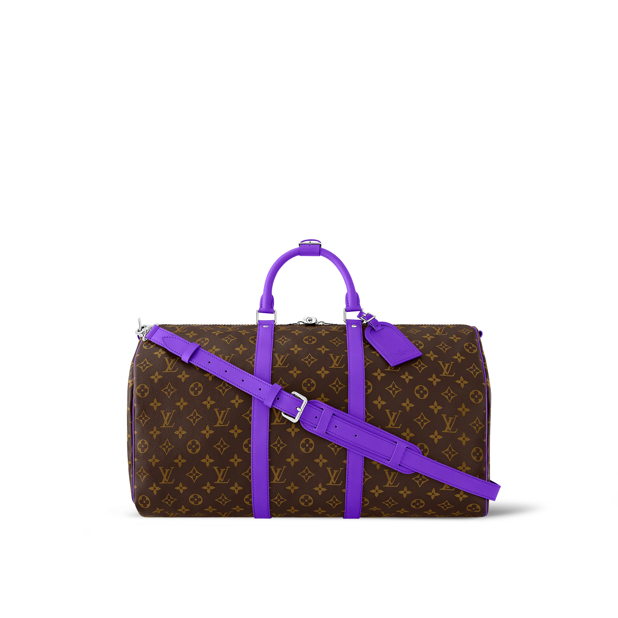 Louis Vuitton Keepall Bandoulière 50 Monogram Macassar Canvas - Men - Travel M46775 Dark Violet
