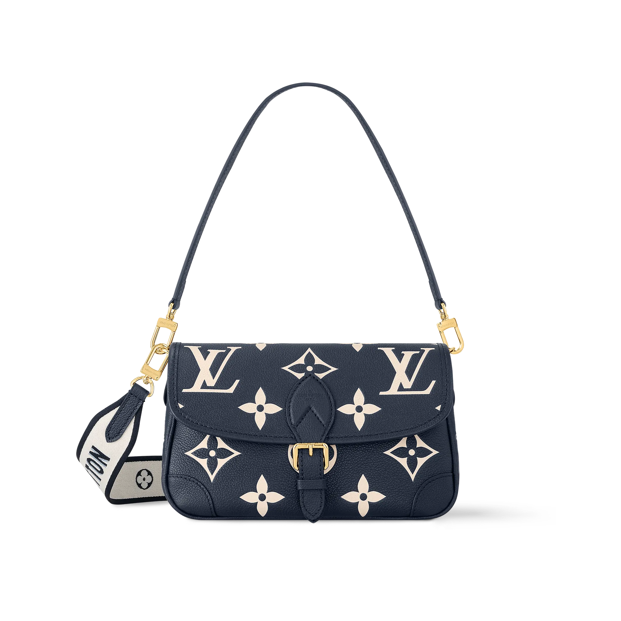 Louis Vuitton Diane Bicolor Monogram Empreinte Leather - Women - Handbags M47161 Navy / Crème