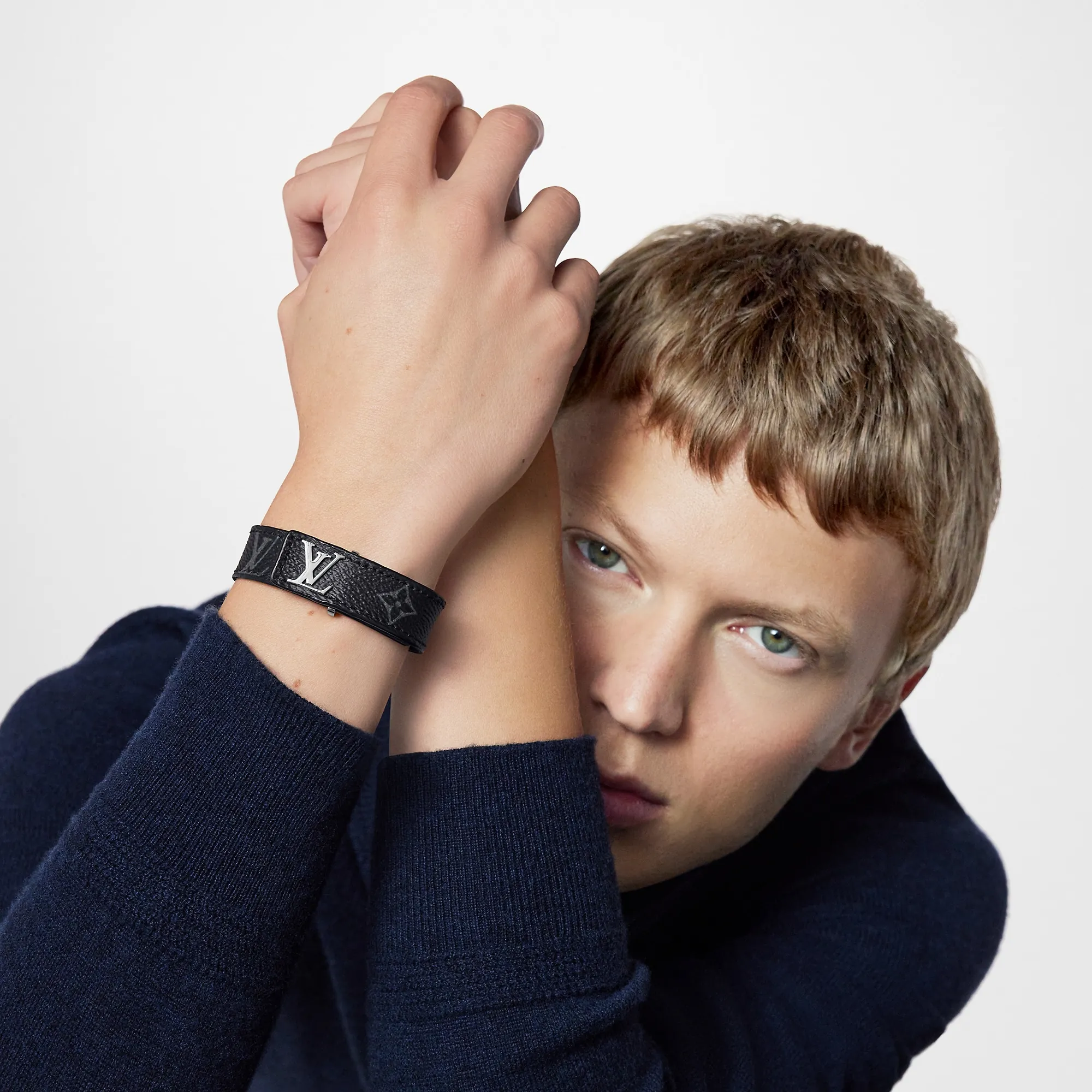 Louis Vuitton LV Slim Bracelet Monogram Eclipse Canvas - Men - Fashion Jewelry M6456E