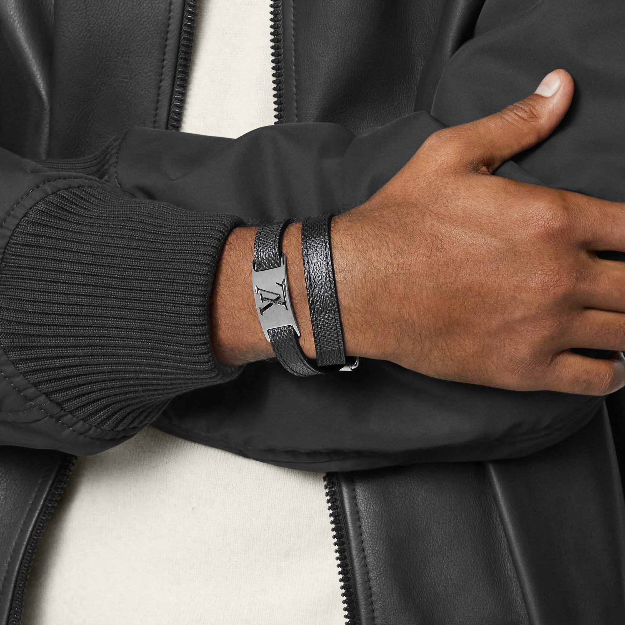 Louis Vuitton Sign it Bracelet Damier Graphite Canvas - Men - Fashion Jewelry M6616E