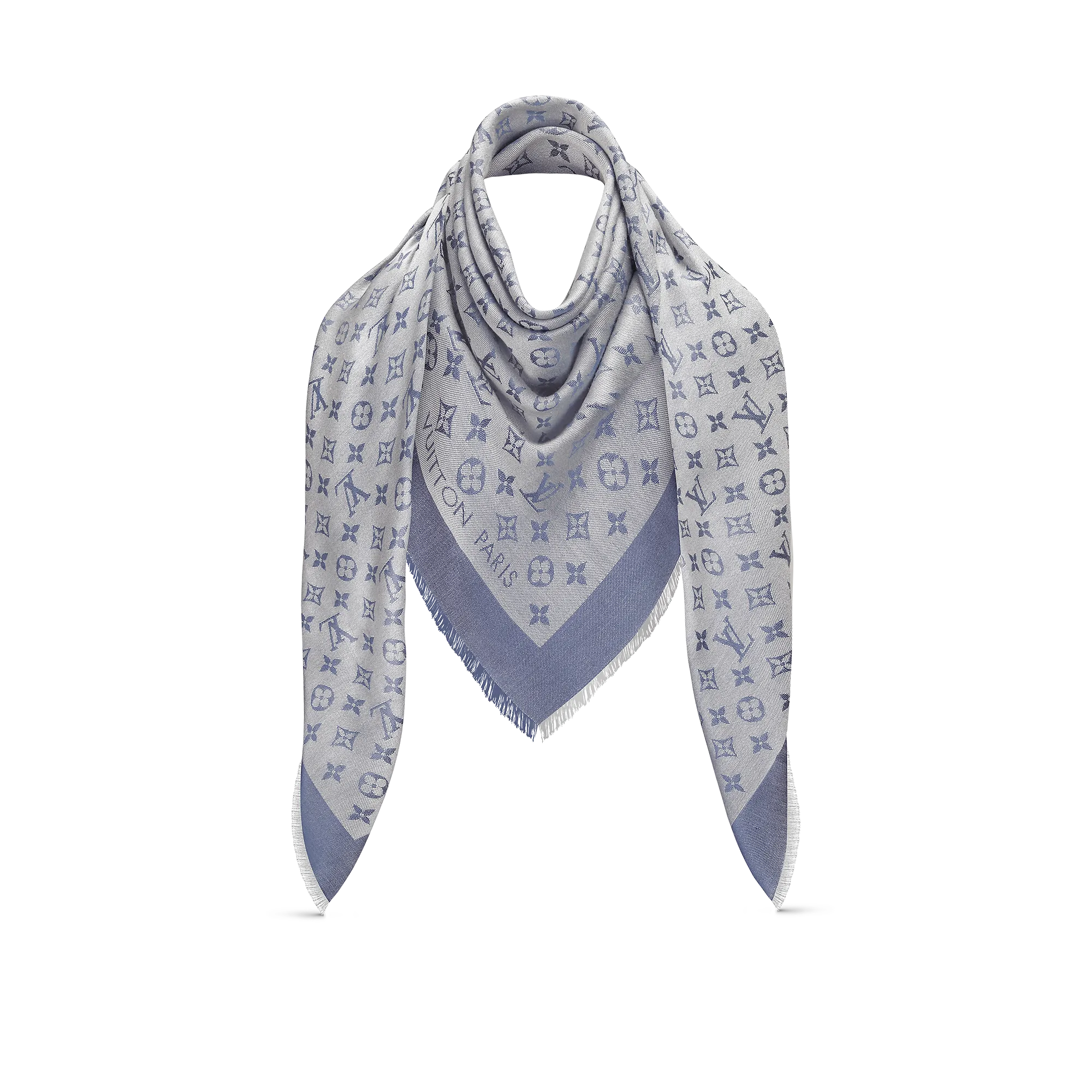 Louis Vuitton Monogram Denim Shawl S00 - Women - Accessories M71382 Light Blue
