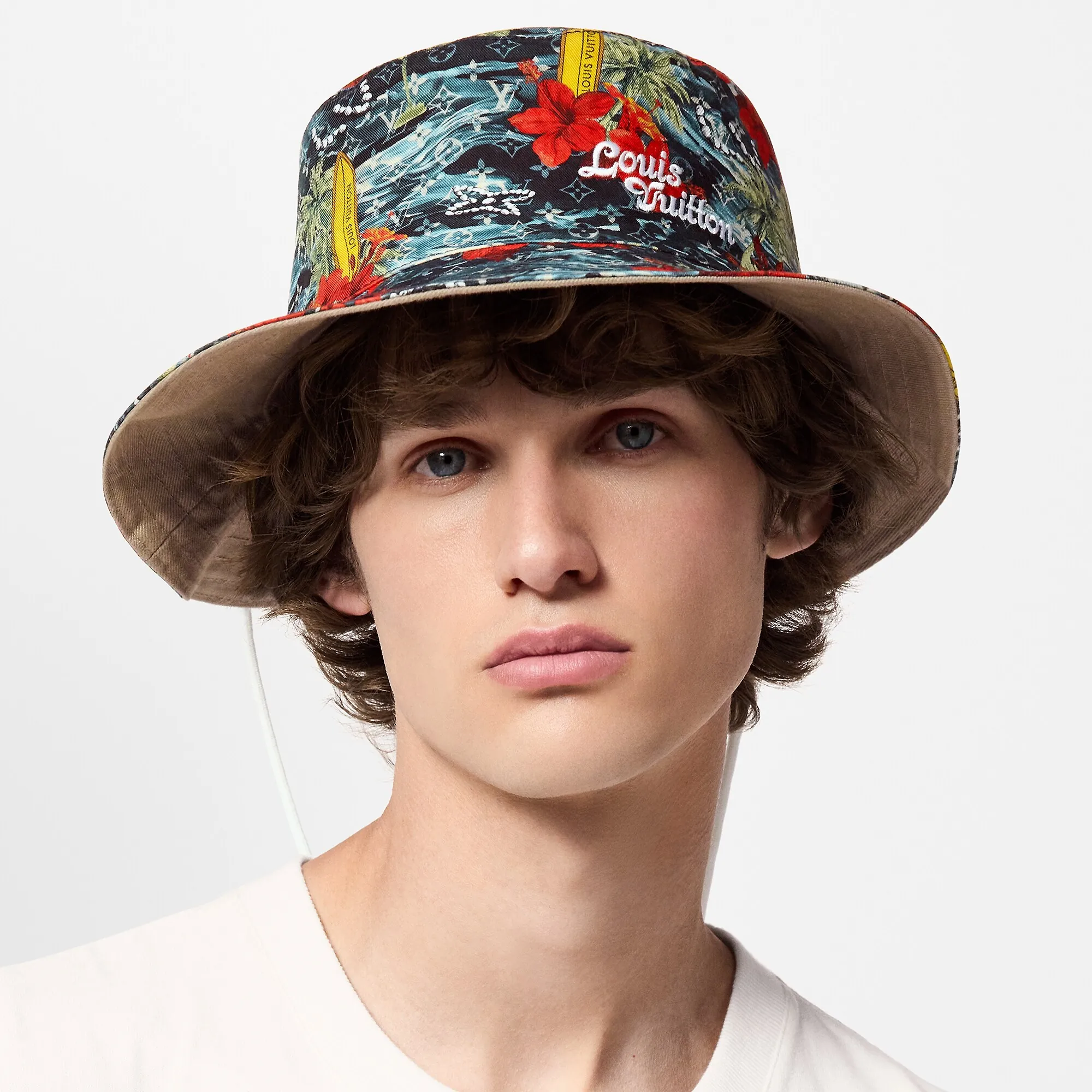 Louis Vuitton Surfin' Monogram Explorer Reversible Bucket Hat S00 - Men - Accessories M7528M Navy Blue