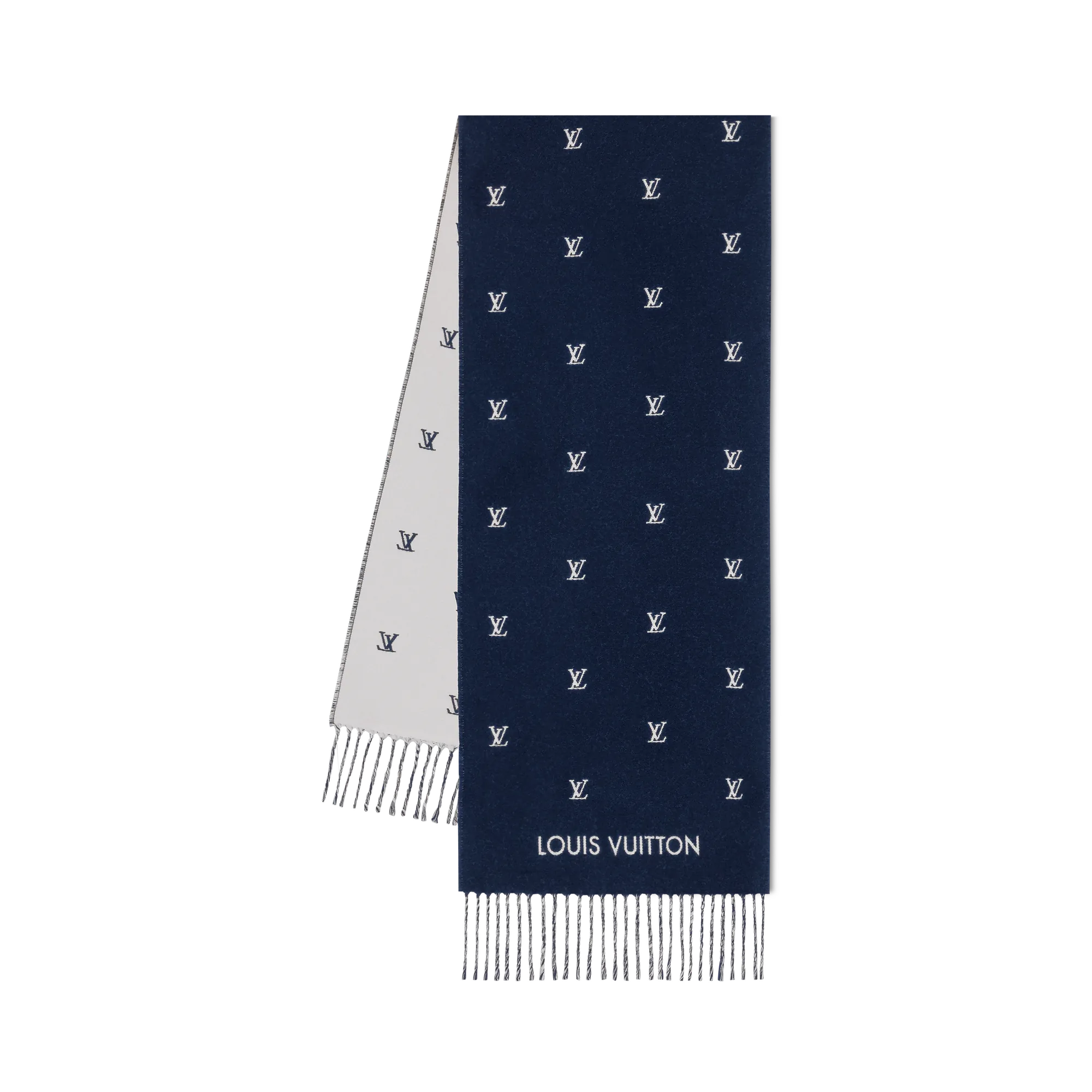 Louis Vuitton LV Blason Scarf S00 - Men - Accessories M77274 Navy Blue