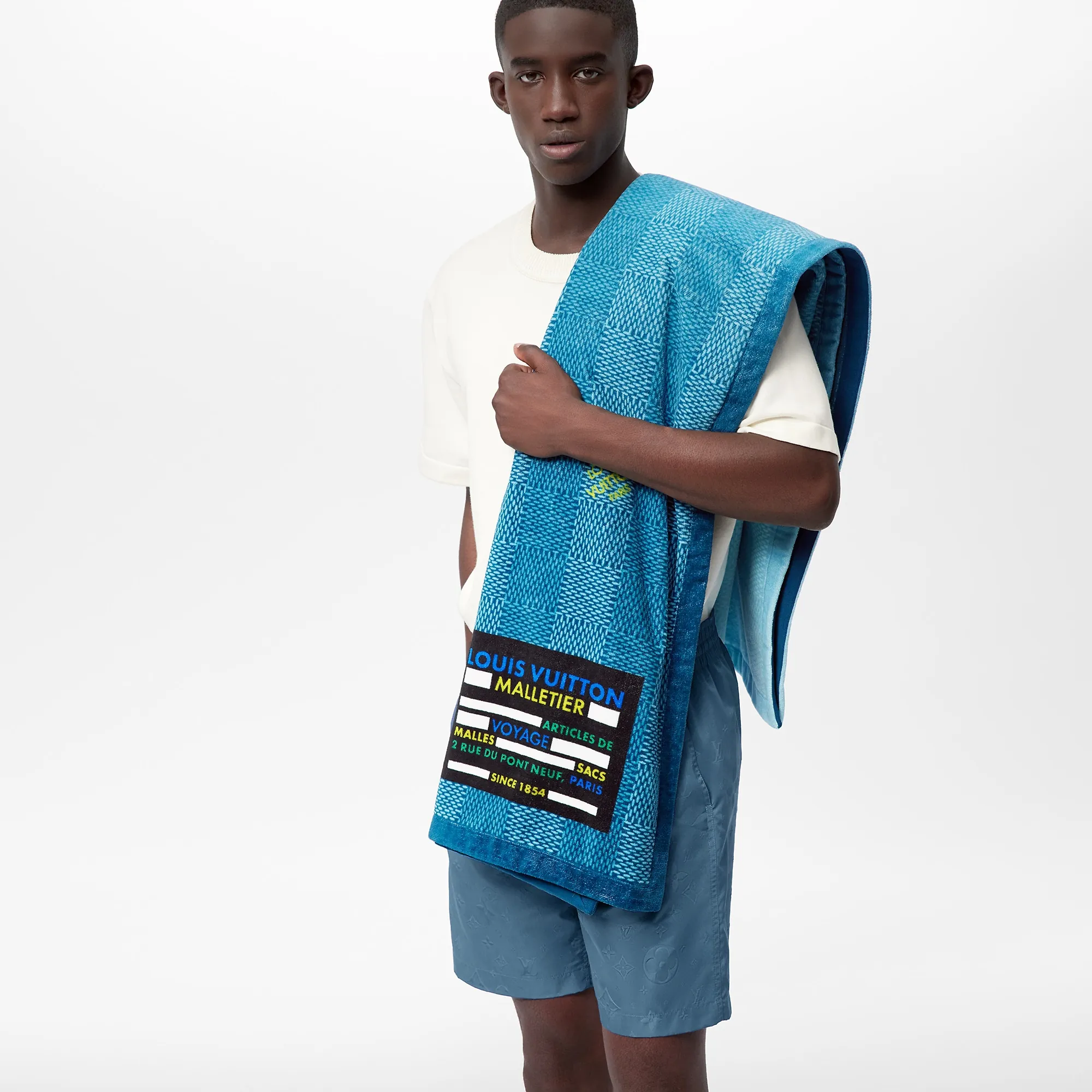 Louis Vuitton Damier Stripes Beach Towel S00 - Men - Accessories M77586