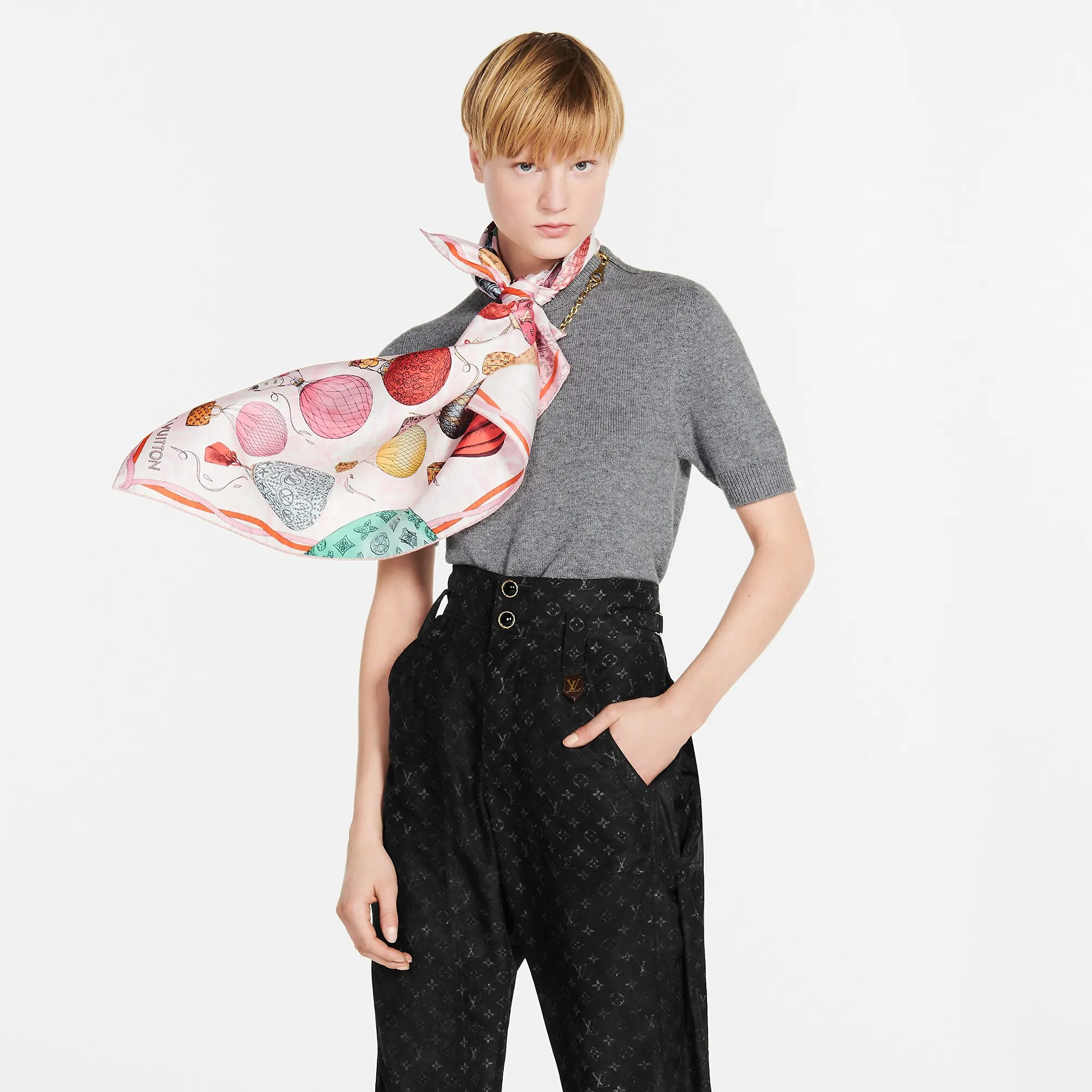 Louis Vuitton Up And Away Square 90 S00 - Women - Accessories M77661 Light Pink