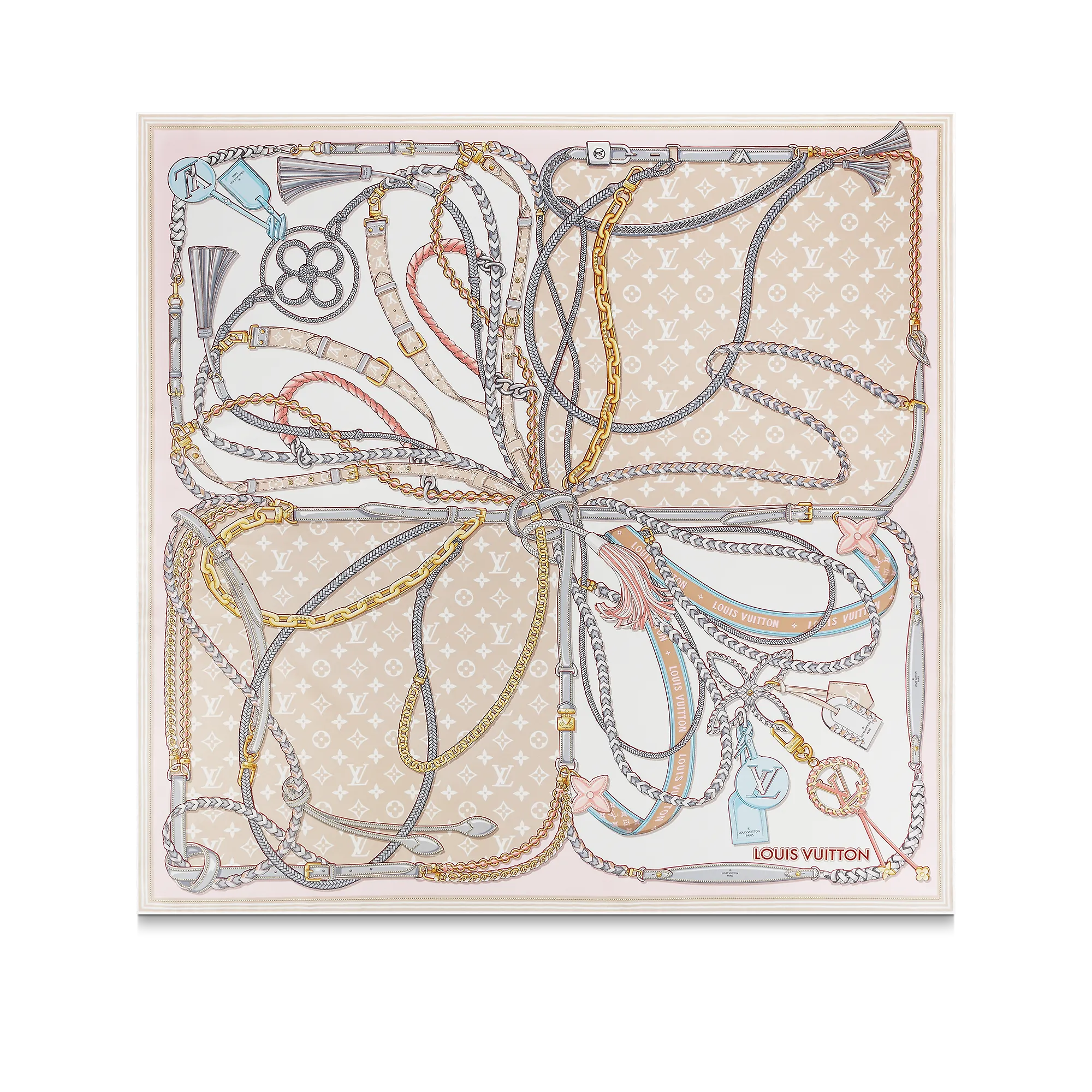 Louis Vuitton Mix and Straps Square 90 S00 - Women - Accessories M77664 Beige