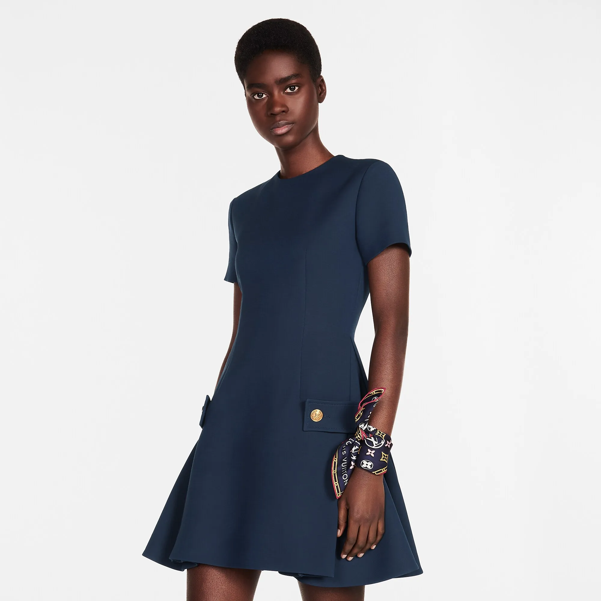 Louis Vuitton Charming Monogram Square 45 S00 - Women - Accessories M77672 Bleu Marine Louis Vuitton Charming Monogram Square 45 S00 - Women - Accessories M77672 Bleu Marine